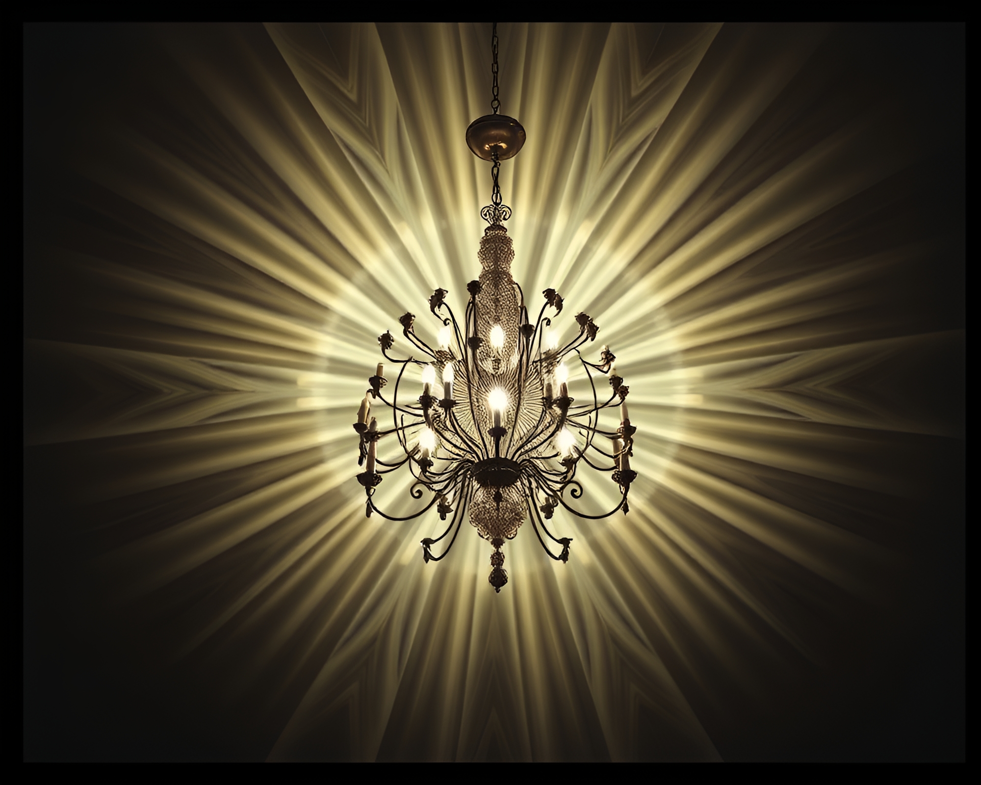 Chandelier of Necromantic Shade in Radial Symmetry – free AI stock image