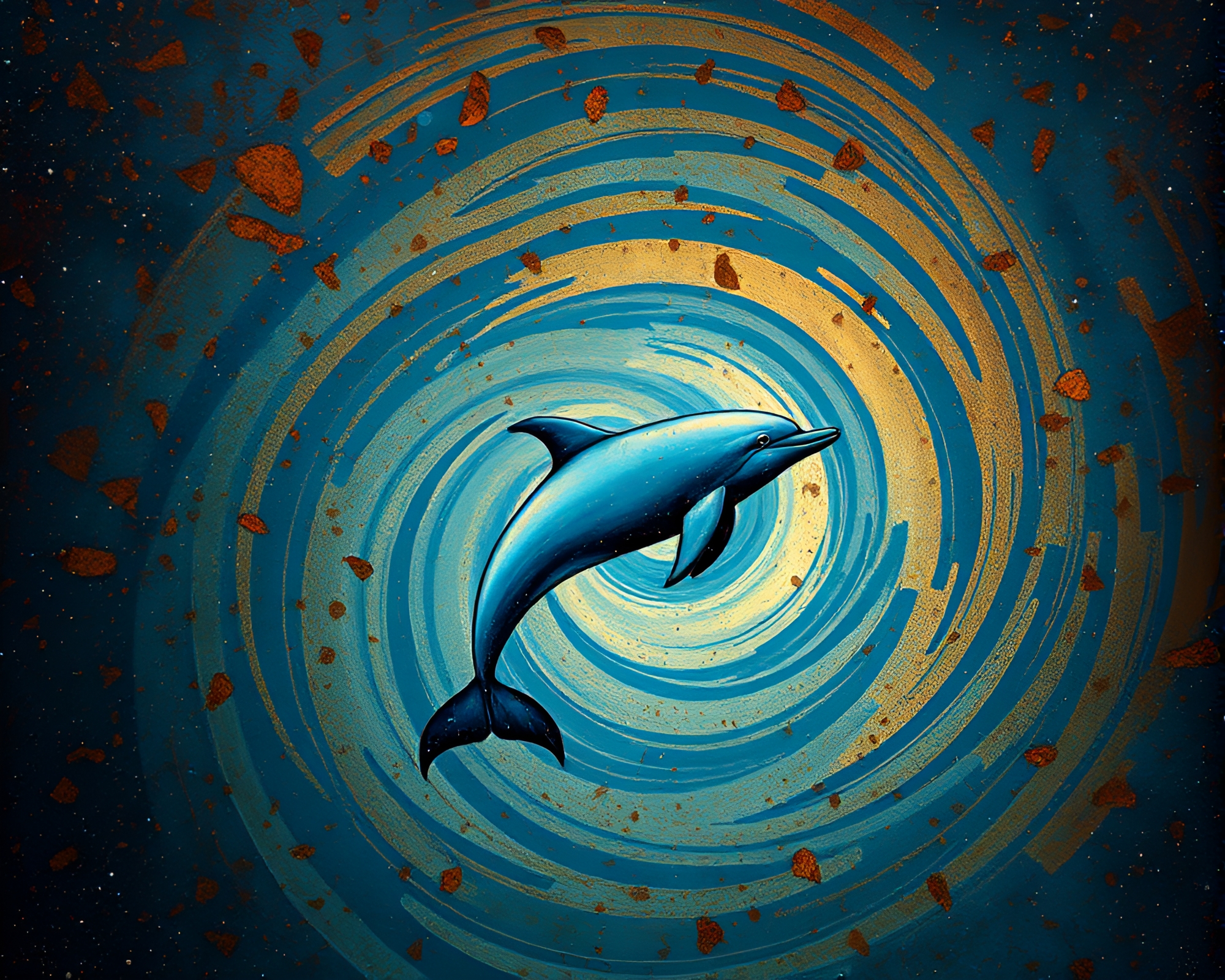 Rustic Amazon River Dolphin under Milky Way Sky – free AI stock image