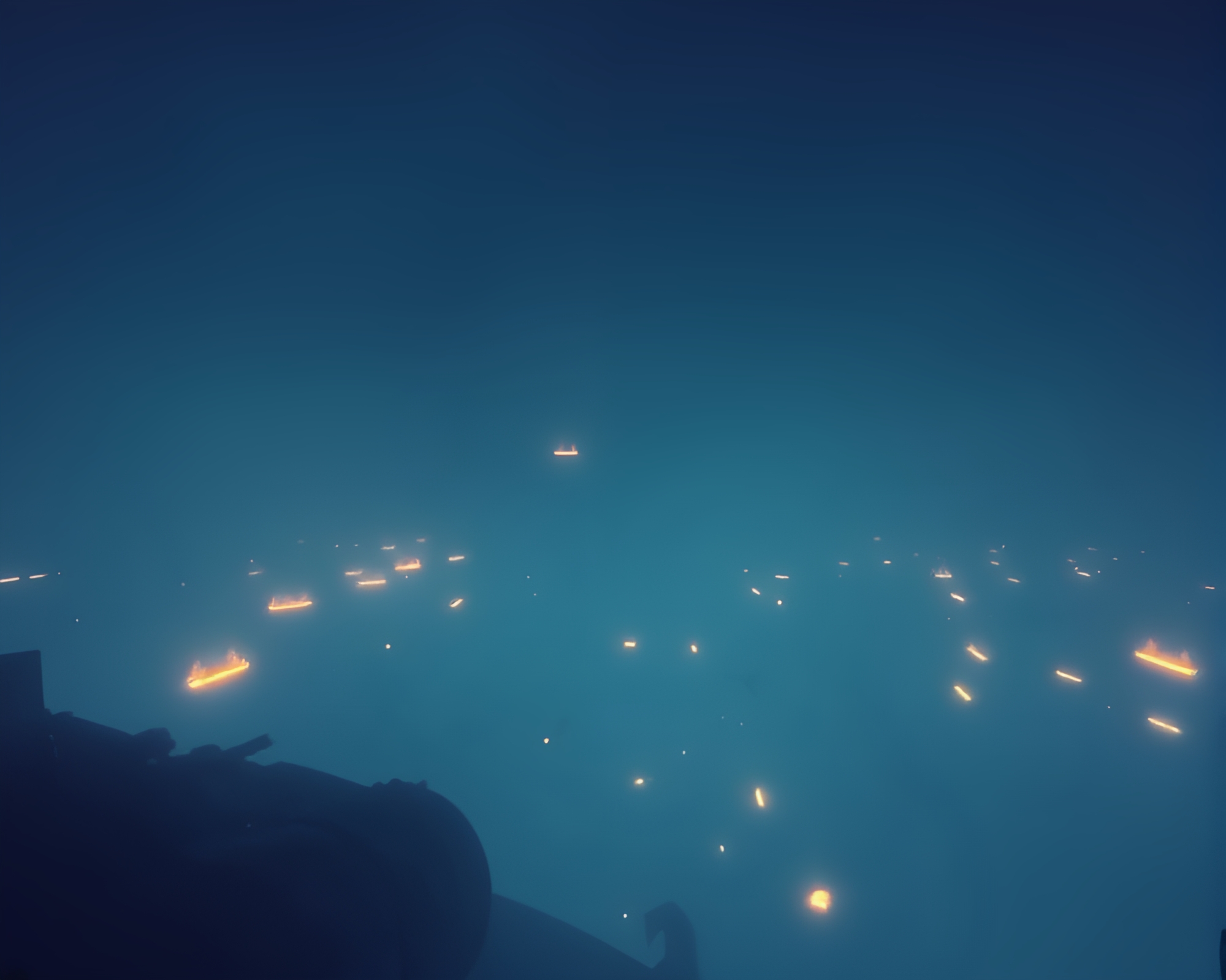 Submersible Embers in Thermal Imaging Underwater Scene – free AI stock image