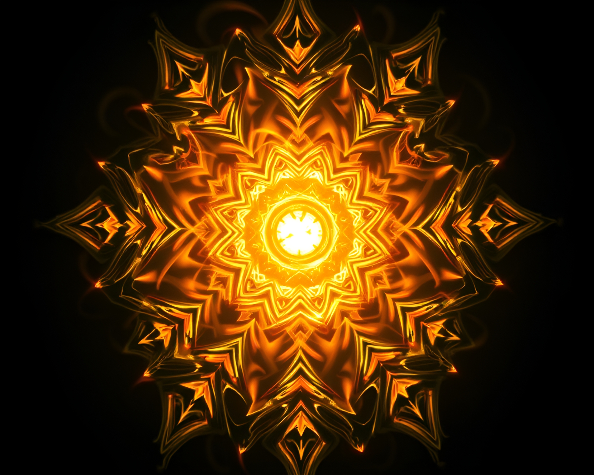 Vortex Mandala Streetlamp Glow Art – free AI stock image