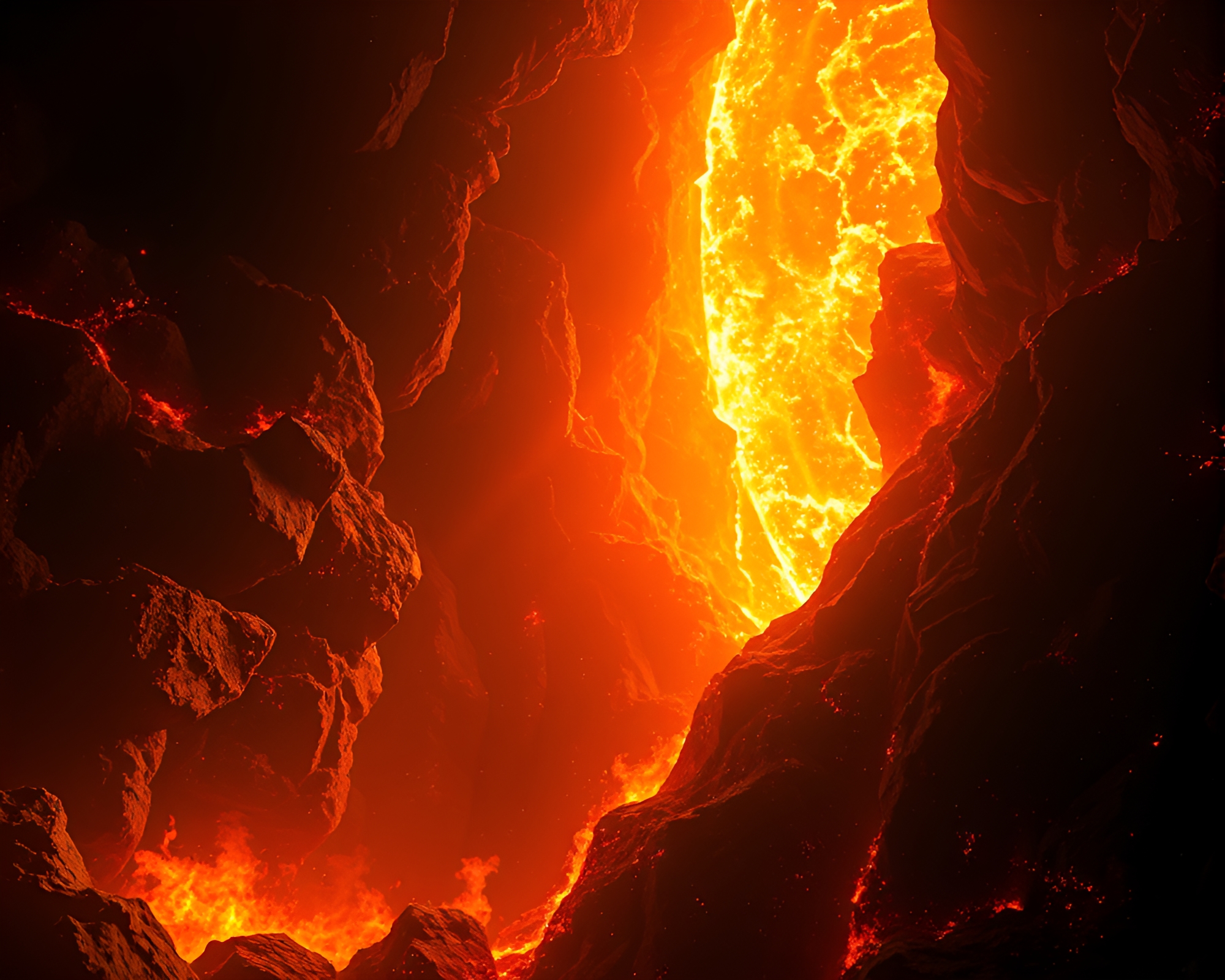 Ethereal Rift: Dimensional Contours and Floating Embers – free AI stock image