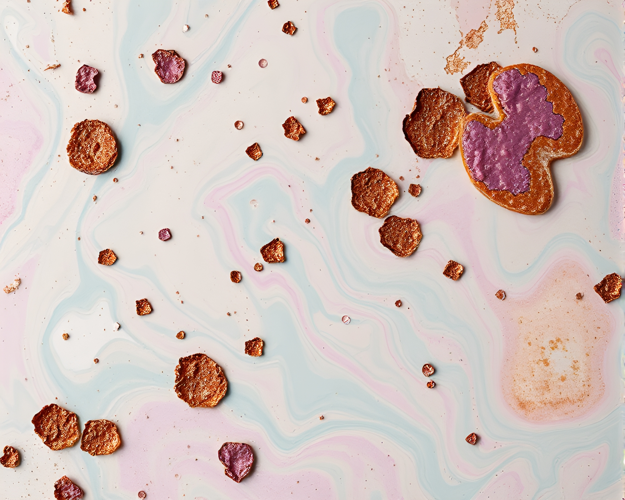 Colorful Marbled Cake with Mildew Spots Graffiti Style – free AI stock image