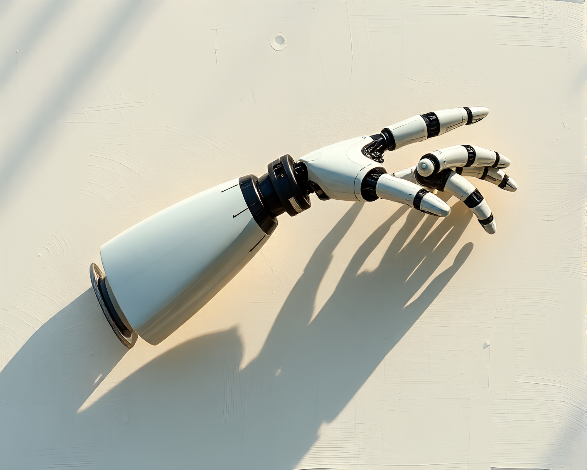 Robot Arm Shading Strokes in Oil Texture Divisionism – free AI stock image