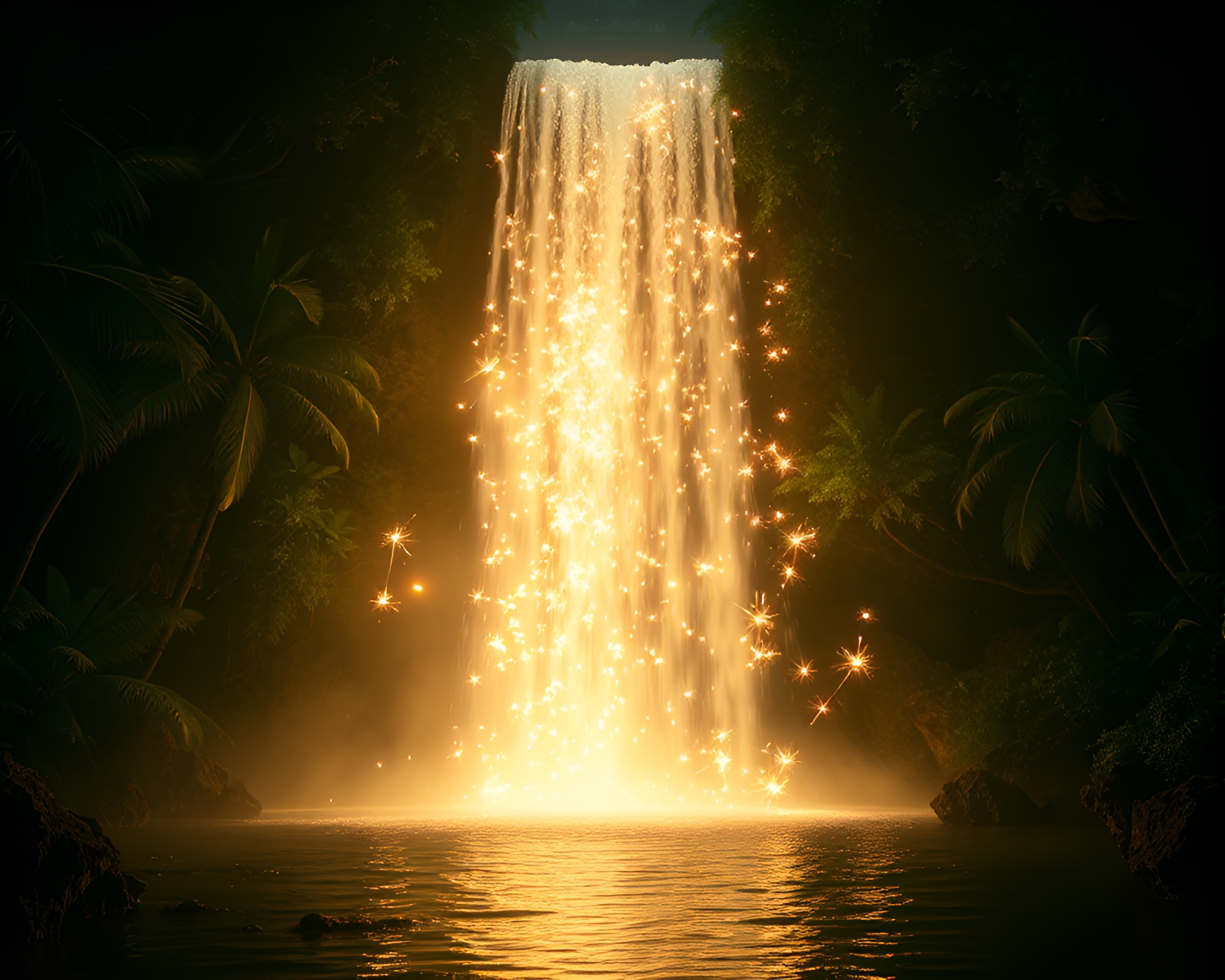 Tropical Throne Room Sparkler Spectacle – free AI stock image