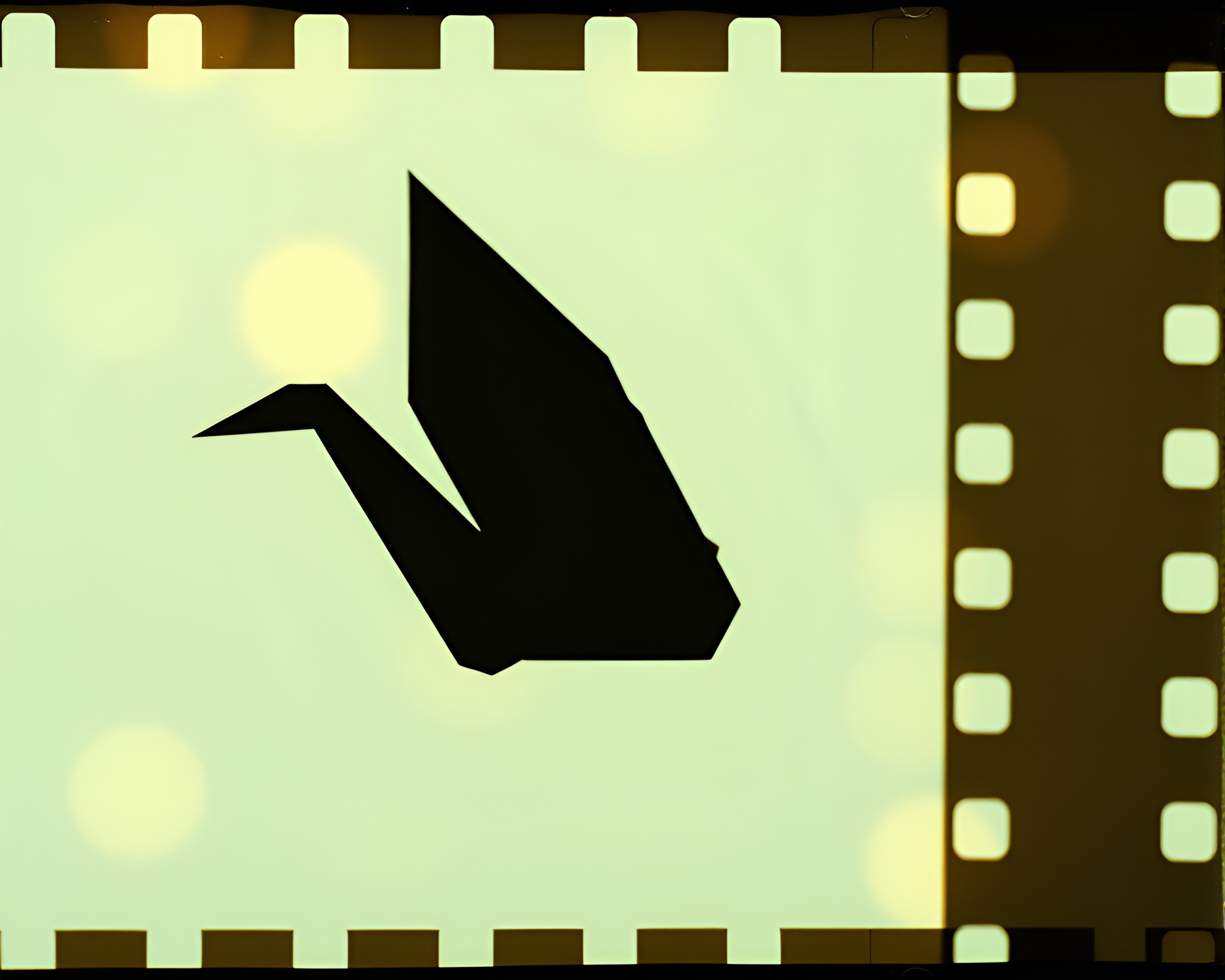 Film Sprocket Origami Crane in Misty Manga Style – free AI stock image