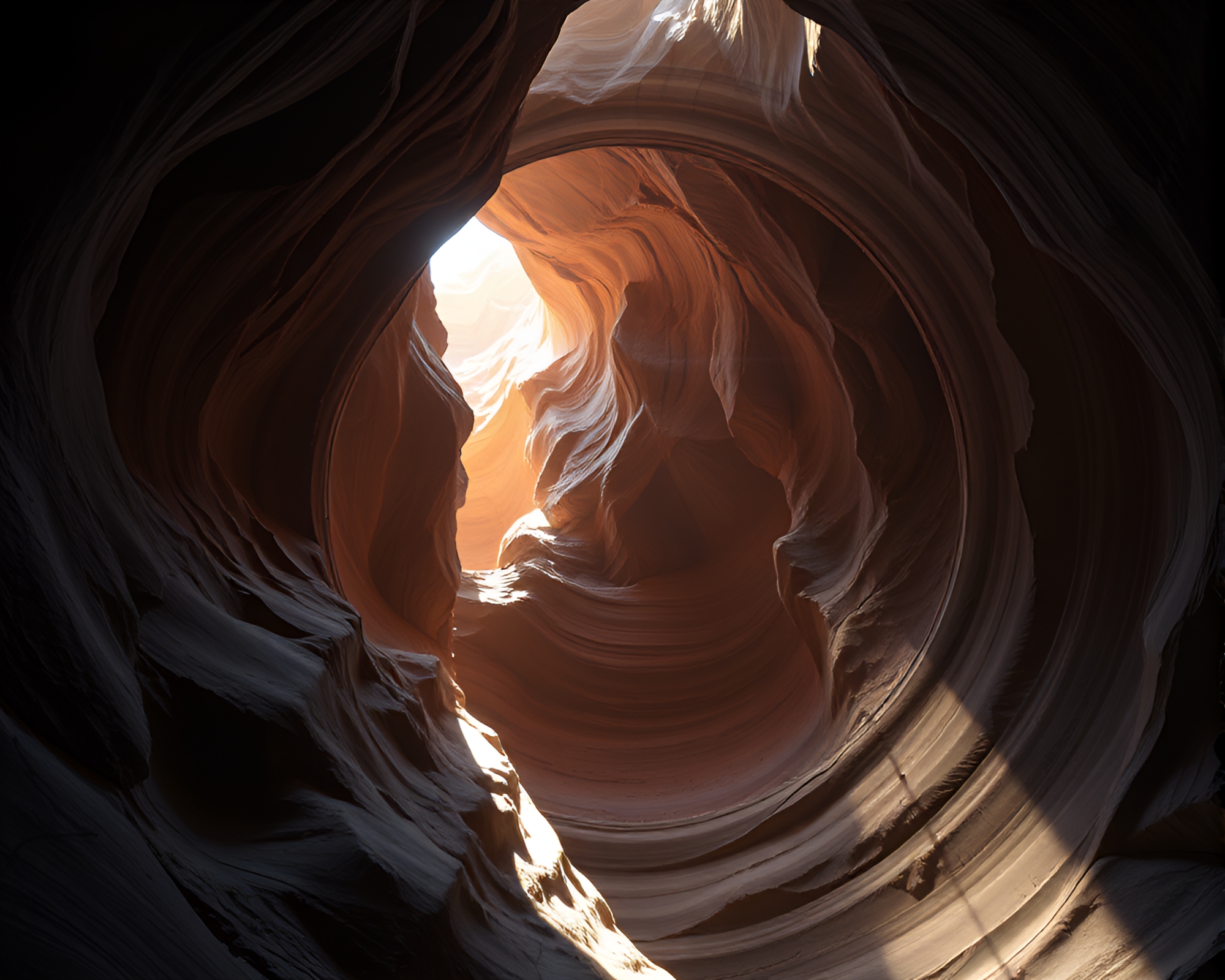 Eroded Canyon Illuminated by Ethereal Light Leaks – free AI stock image