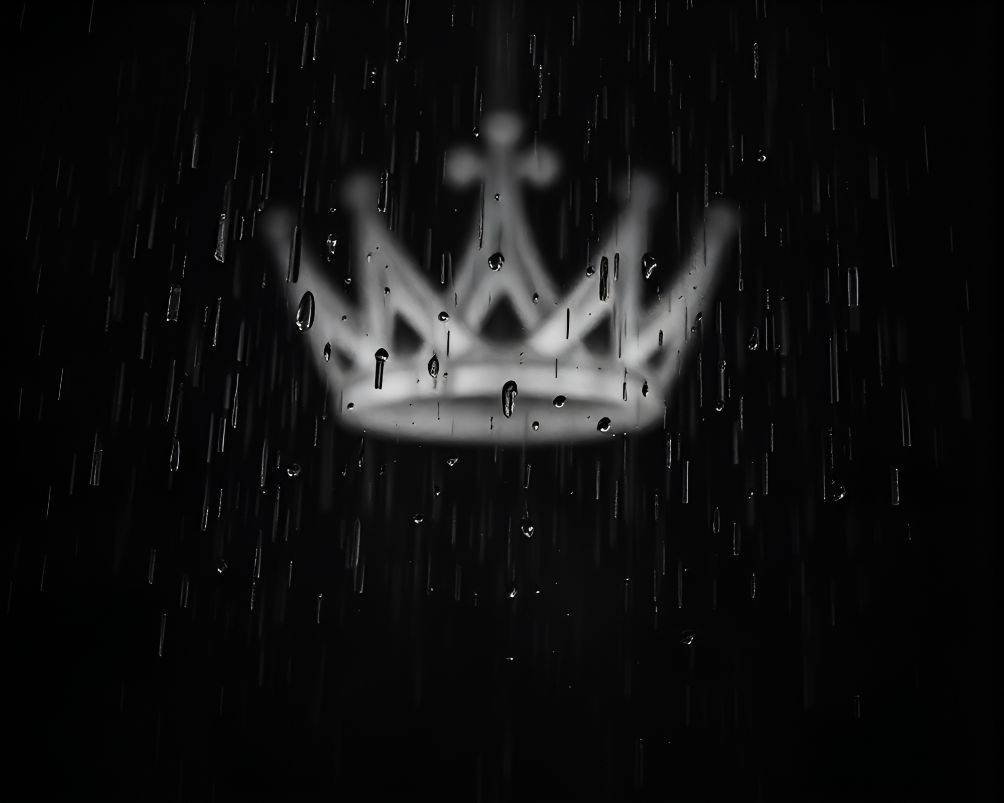 Rain Droplets Crown: Film Noir Style – free AI stock image