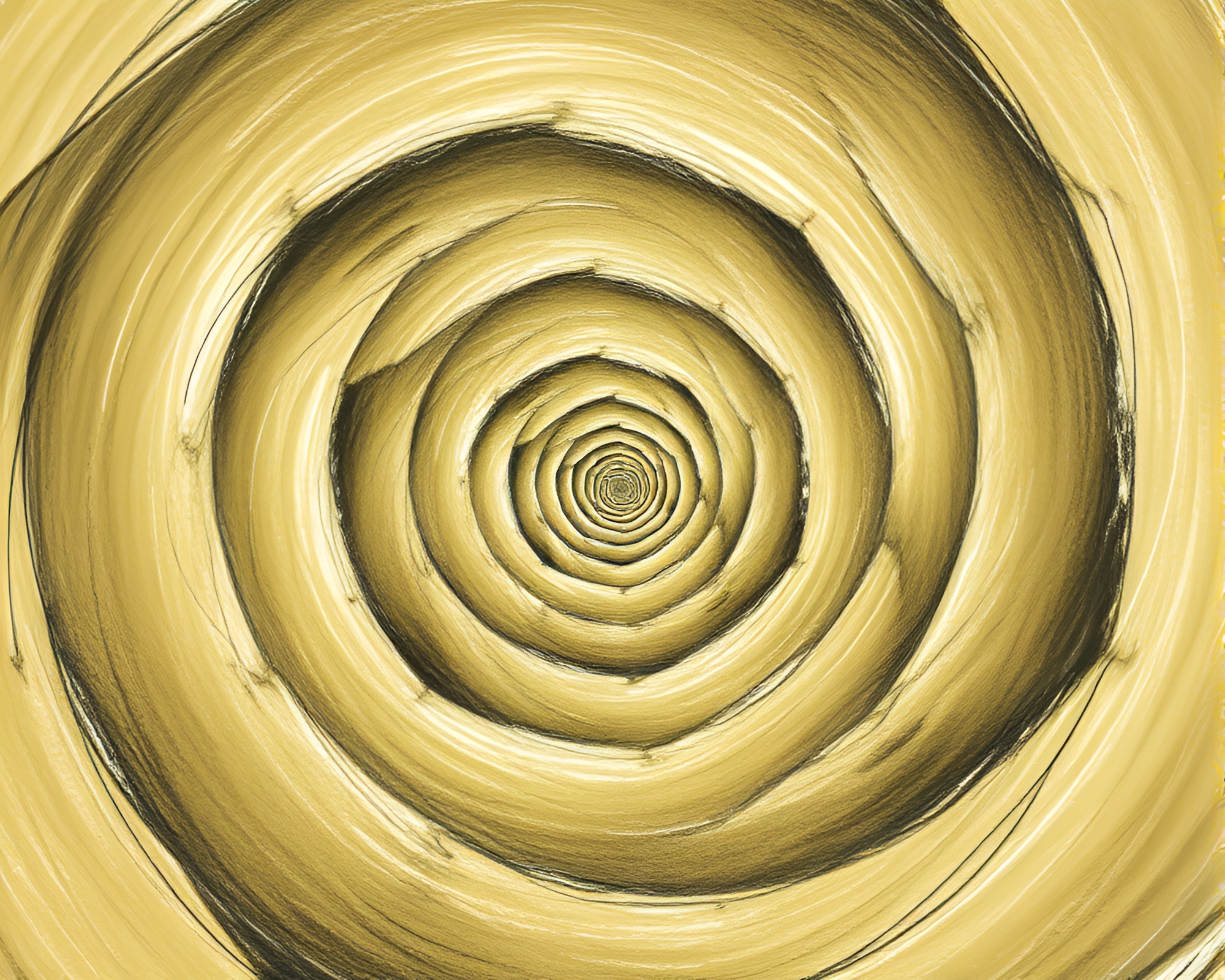 Fibonacci Spiral Illusion in Conté Crayon Drawing – free AI stock image