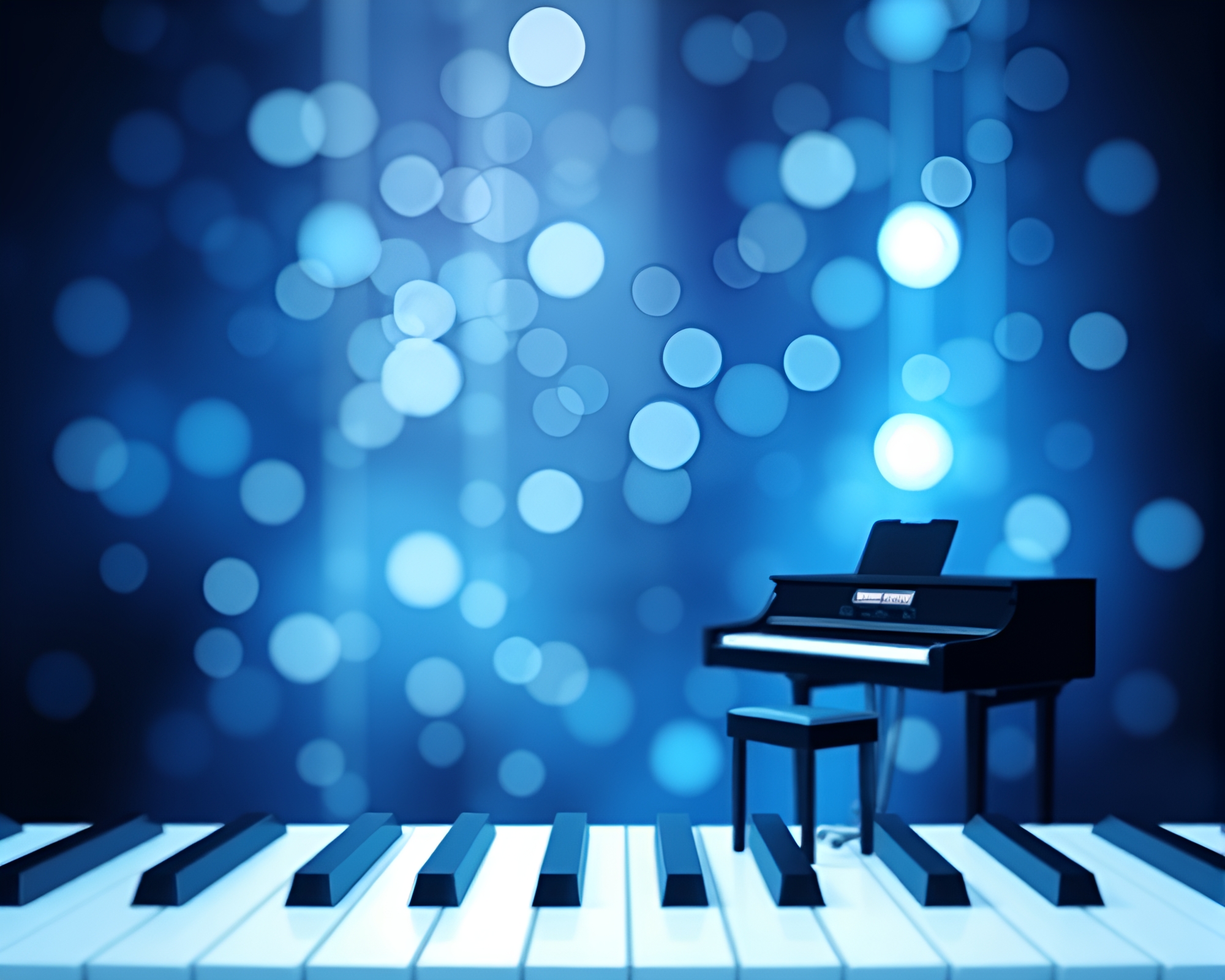 Icy Piano Symphony in Technical Illustration – free AI stock image