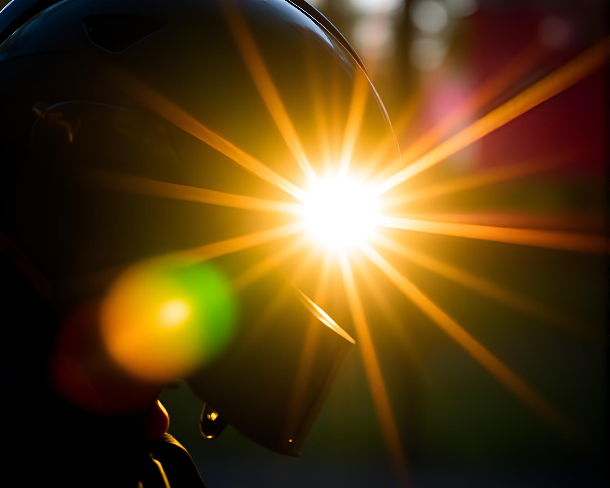 Zoom Burst Helmet in Midday Bright Light – free AI stock image