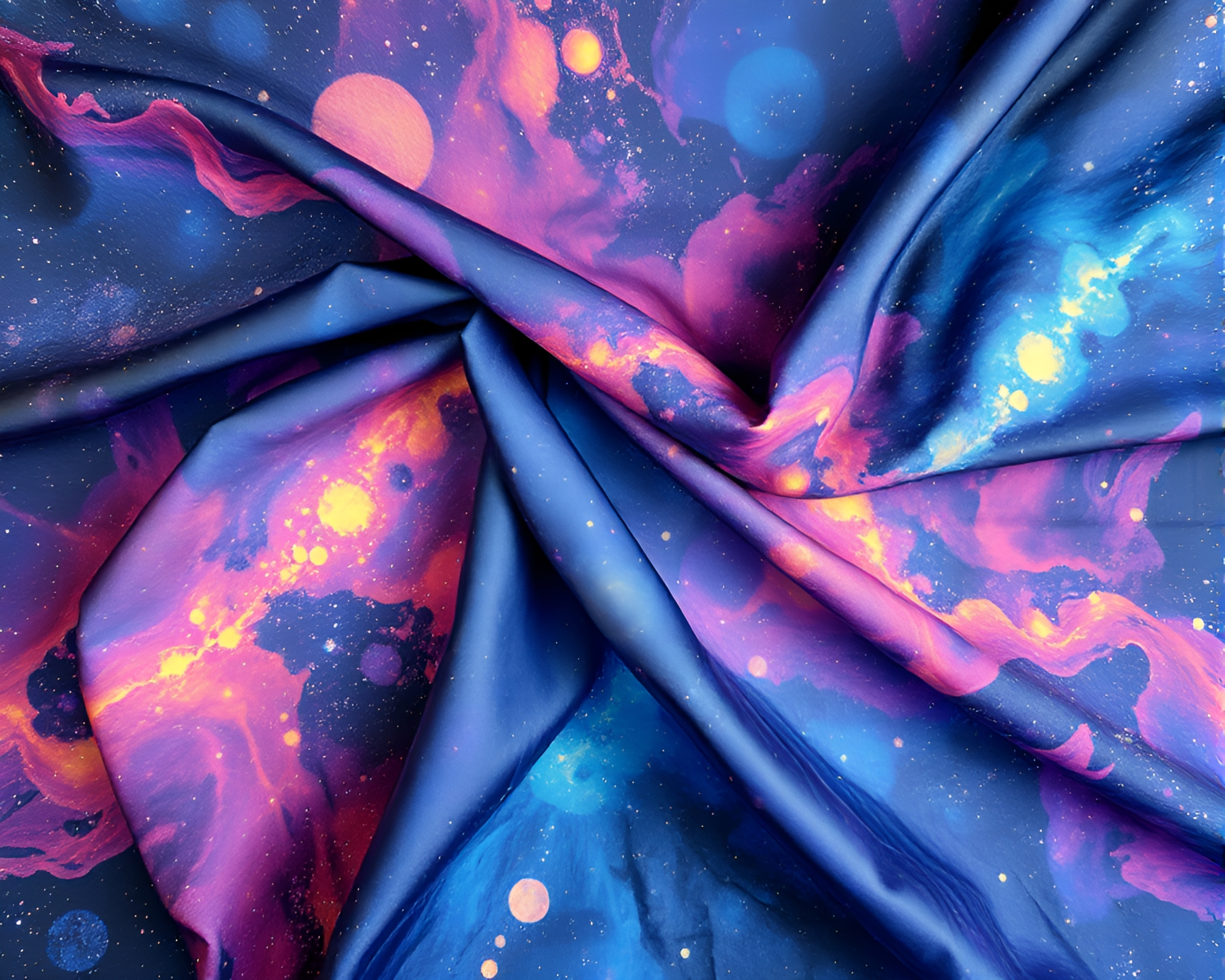 Ethereal Fabric Folds in Parallel Universe Fresco – free AI stock image