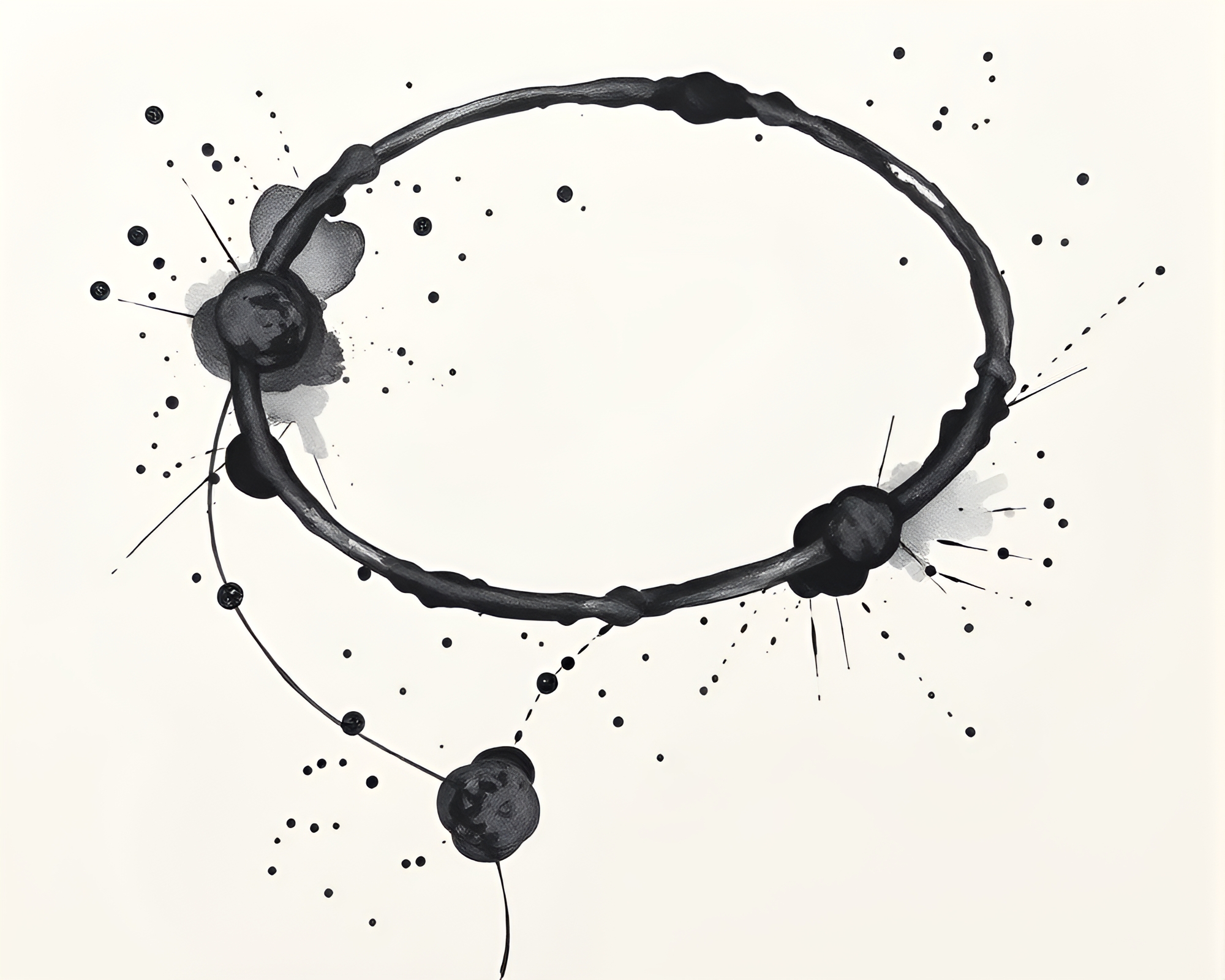 Cubist Bracelet Splattered in Volcanic Ash Ink – free AI stock image