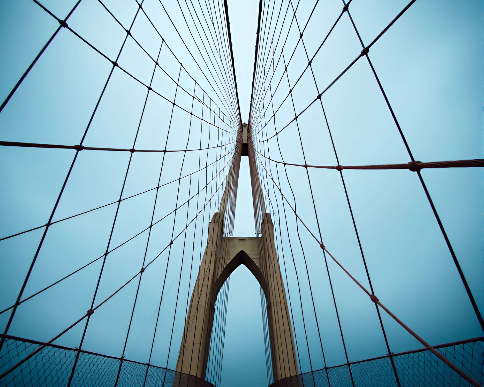 Sapphire Suspension Bridge Extreme Close-Up – free AI stock image