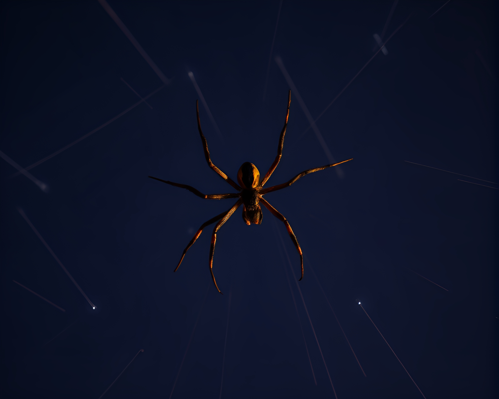 Mechanical Spider in Ultraviolet Starlit Sky – free AI stock image