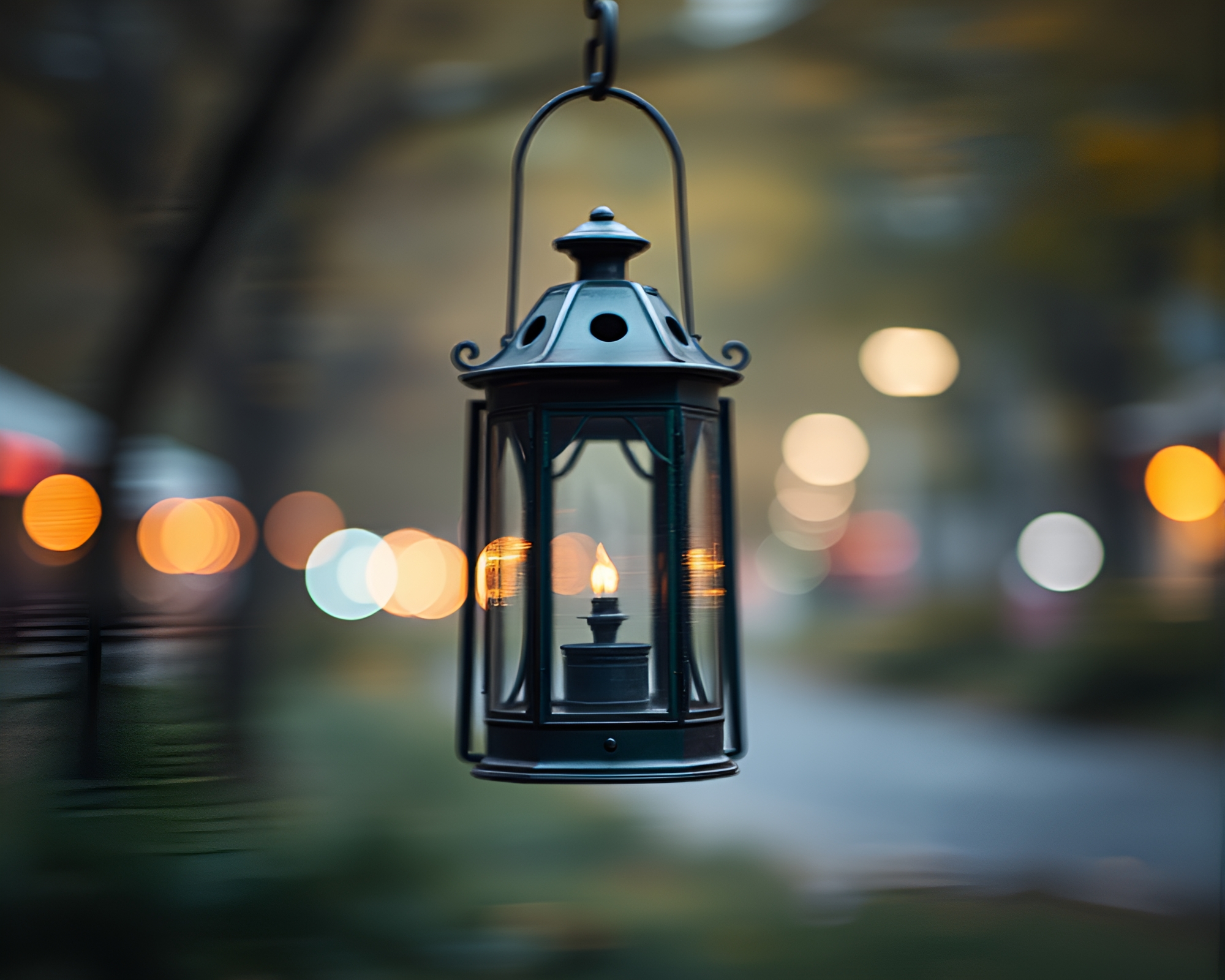 Enchanting Oil Lantern Amidst Jewel Tones – free AI stock image
