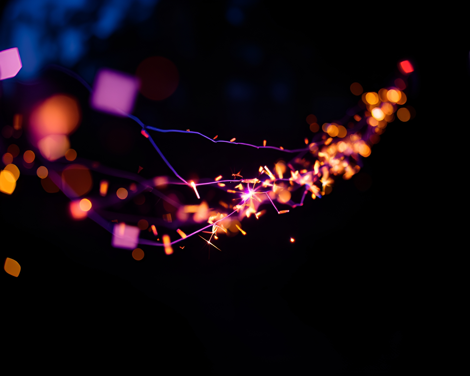 Dreamy LED Light Art with Fairy Sparkle – free AI stock image