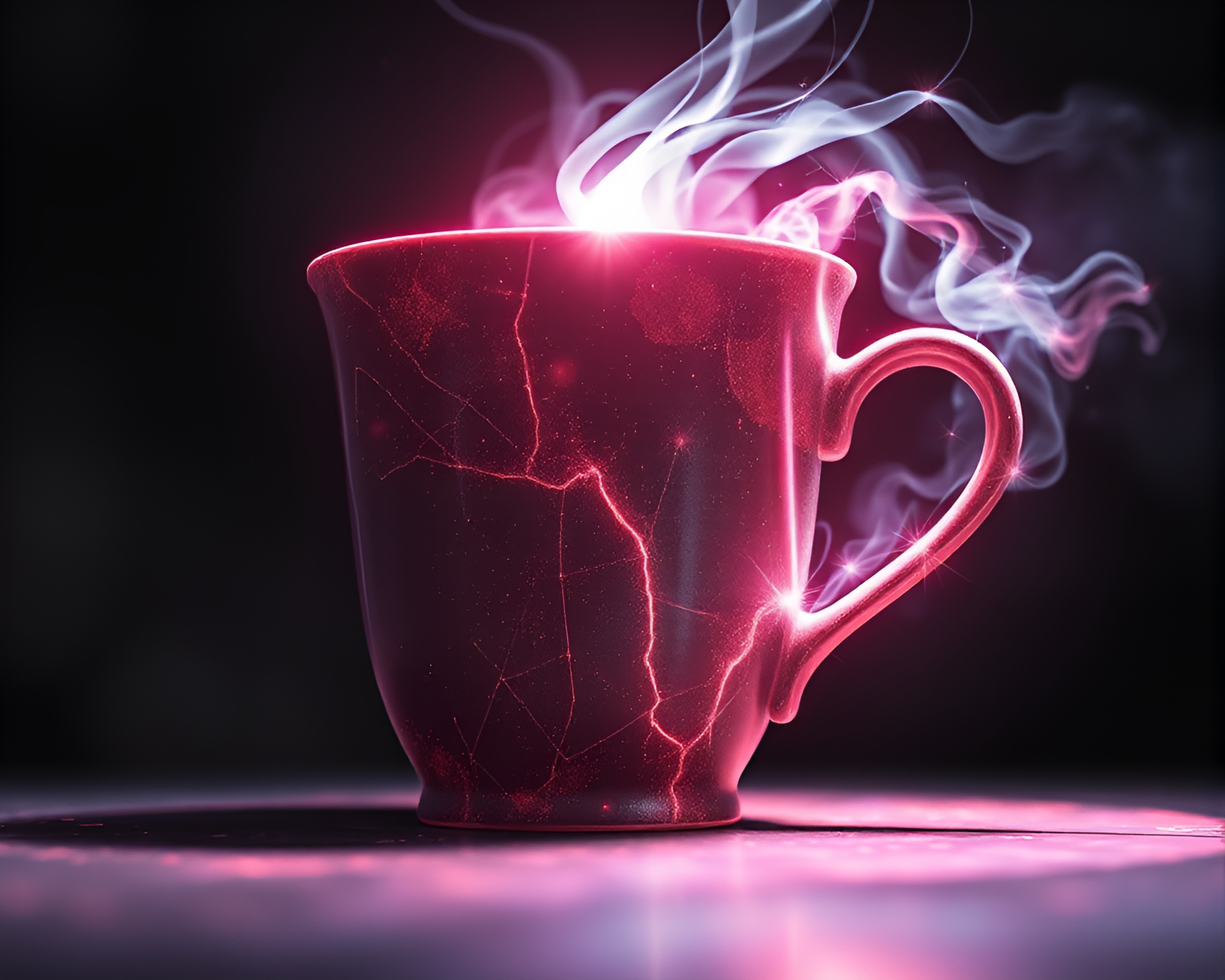 Cybernetic Coffee Cup Sorcery with Crosshatching Composition – free AI stock image