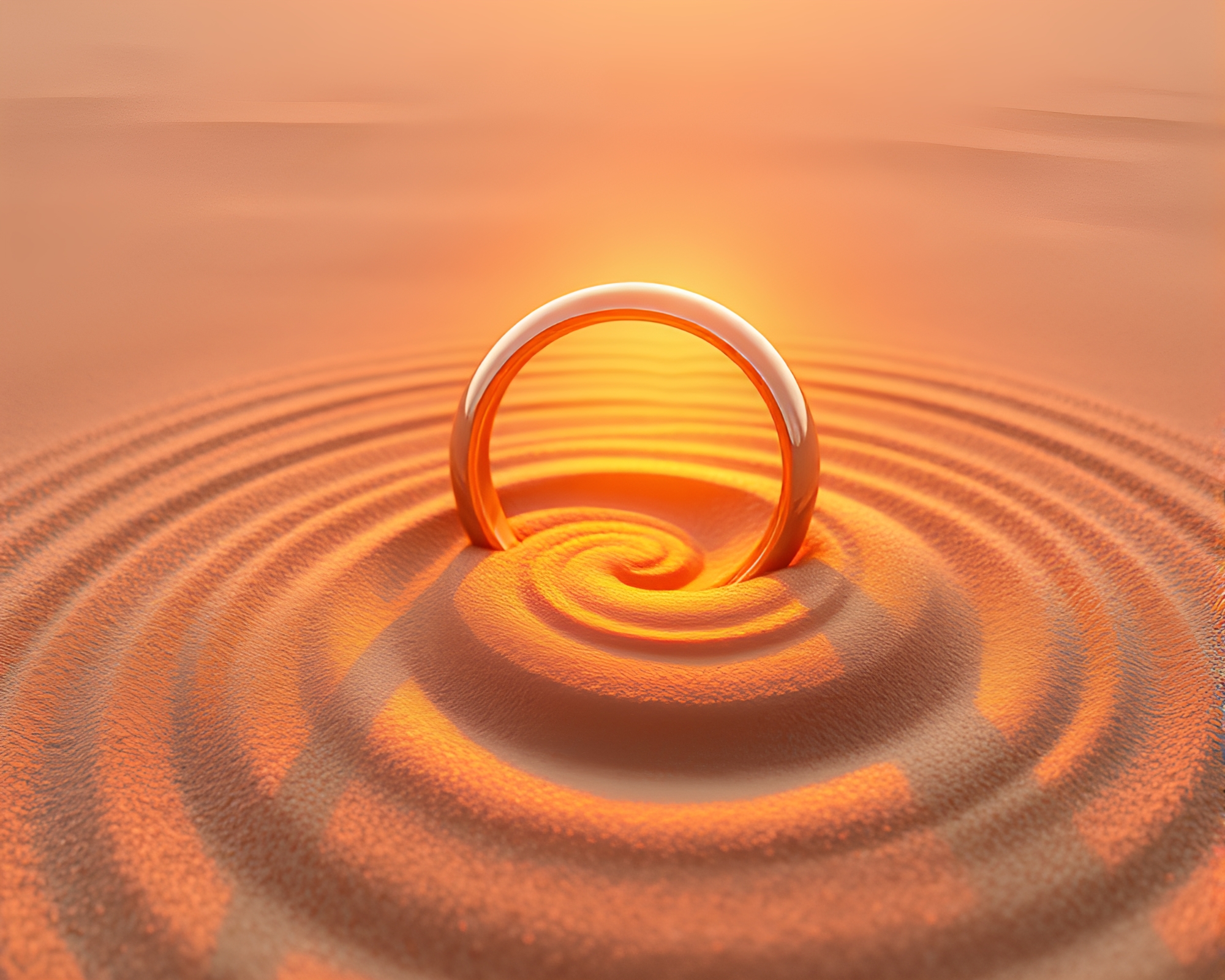 Mesmerizing Sand Swirl Ring Pattern Vector Art – free AI stock image