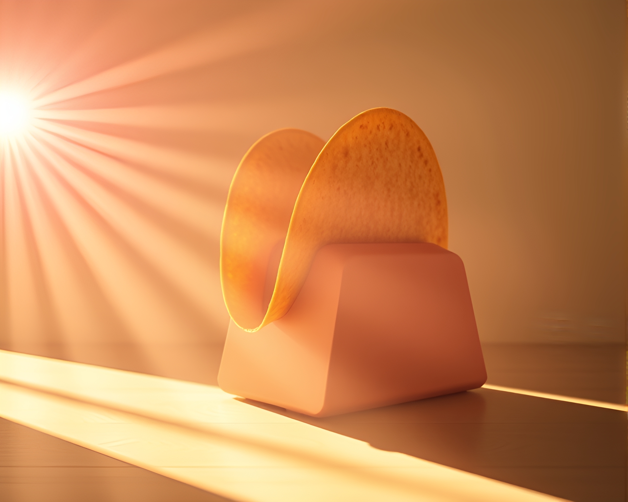 Sunlit symmetrical taco stand in path tracing style – free AI stock image