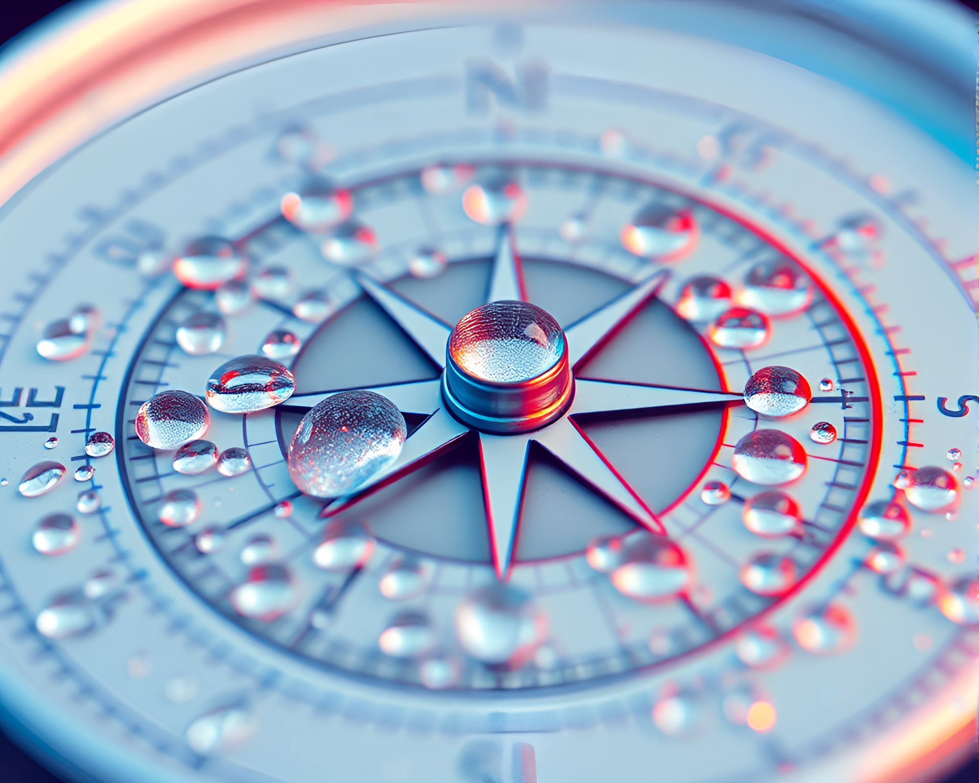 Glistening Compass with Cyberpunk Vibe – free AI stock image