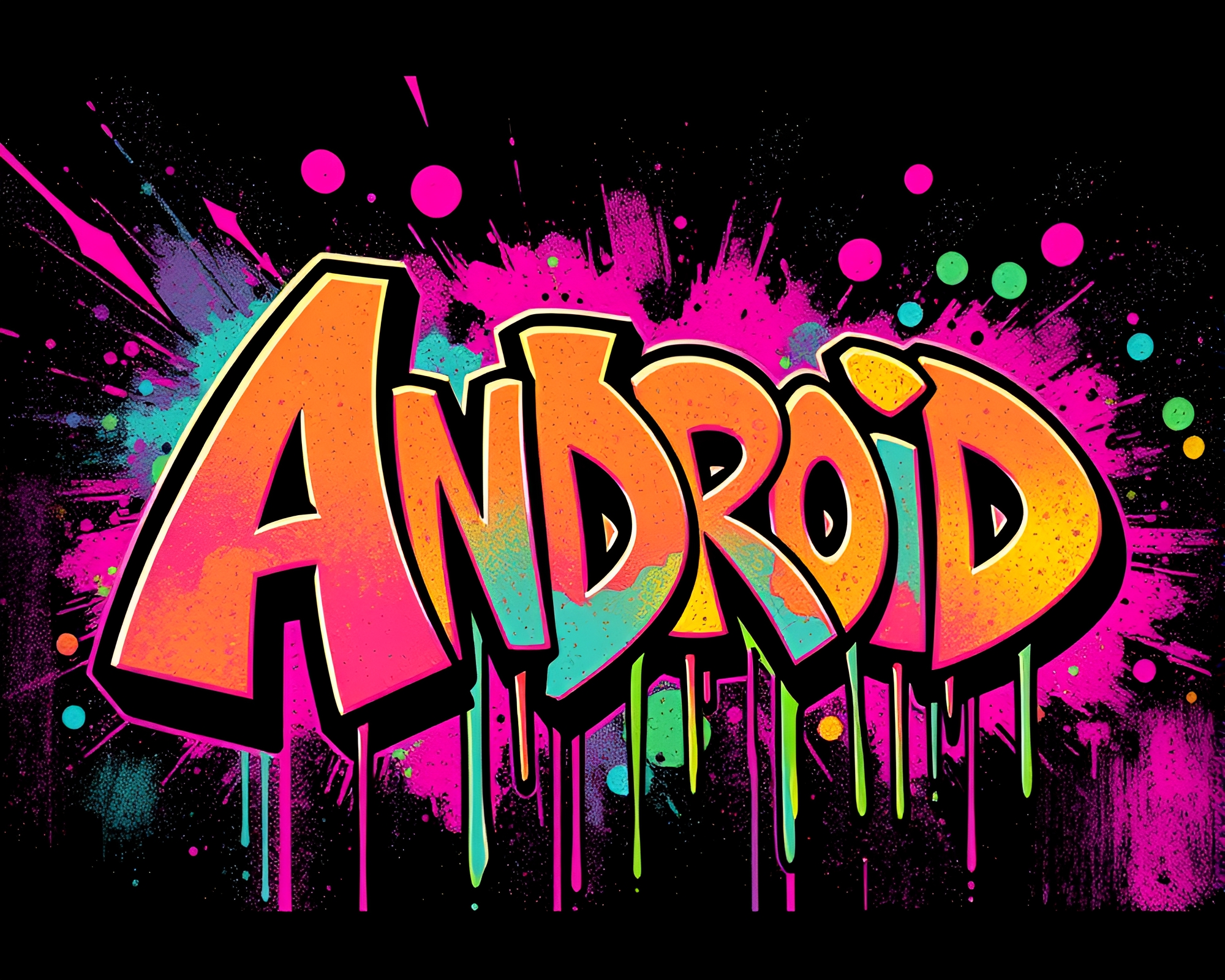 Android Street Art – Comic Book Style Graffiti – free AI stock image