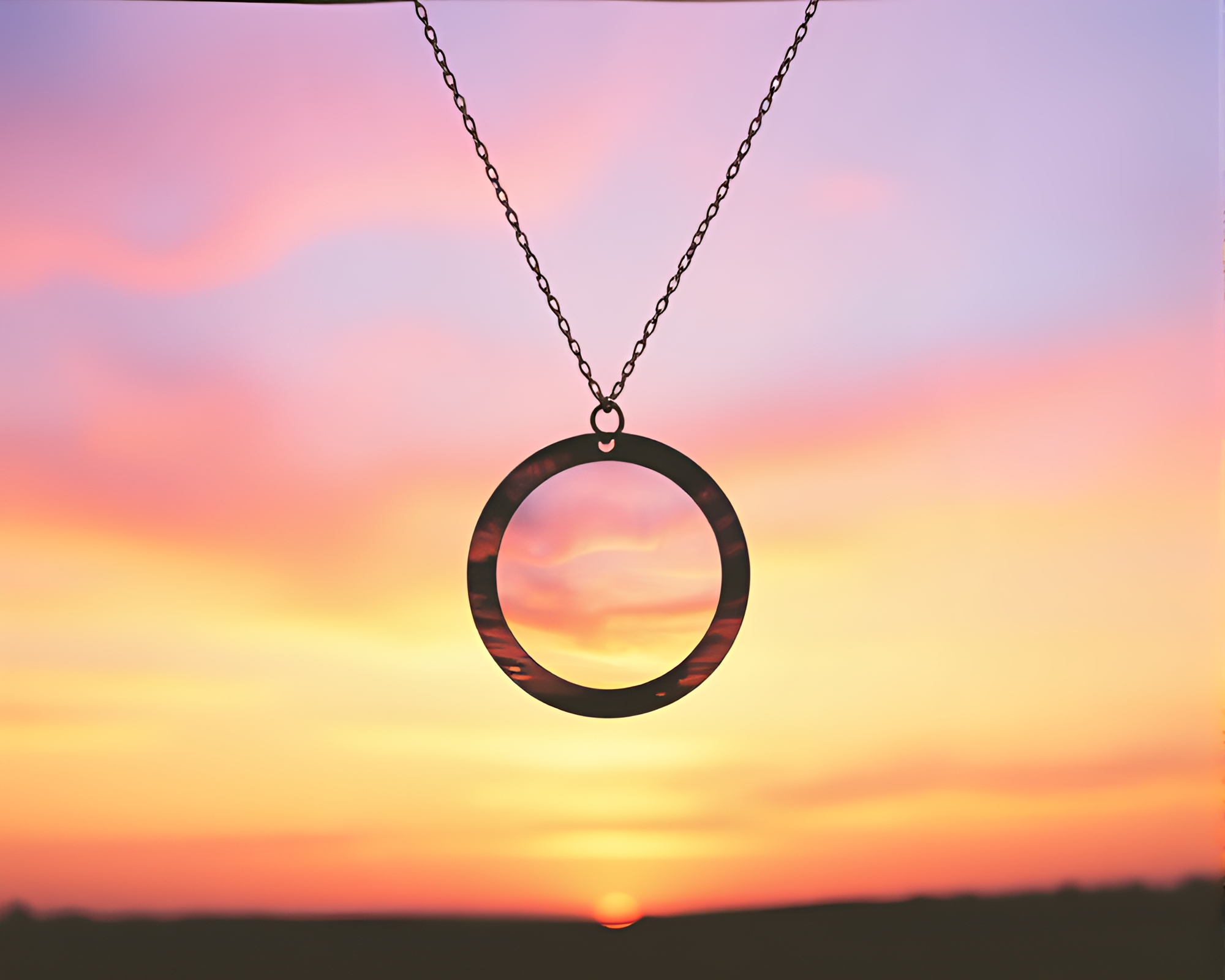 Sunrise Necklace Collage Cutouts Cross-Processed Art – free AI stock image
