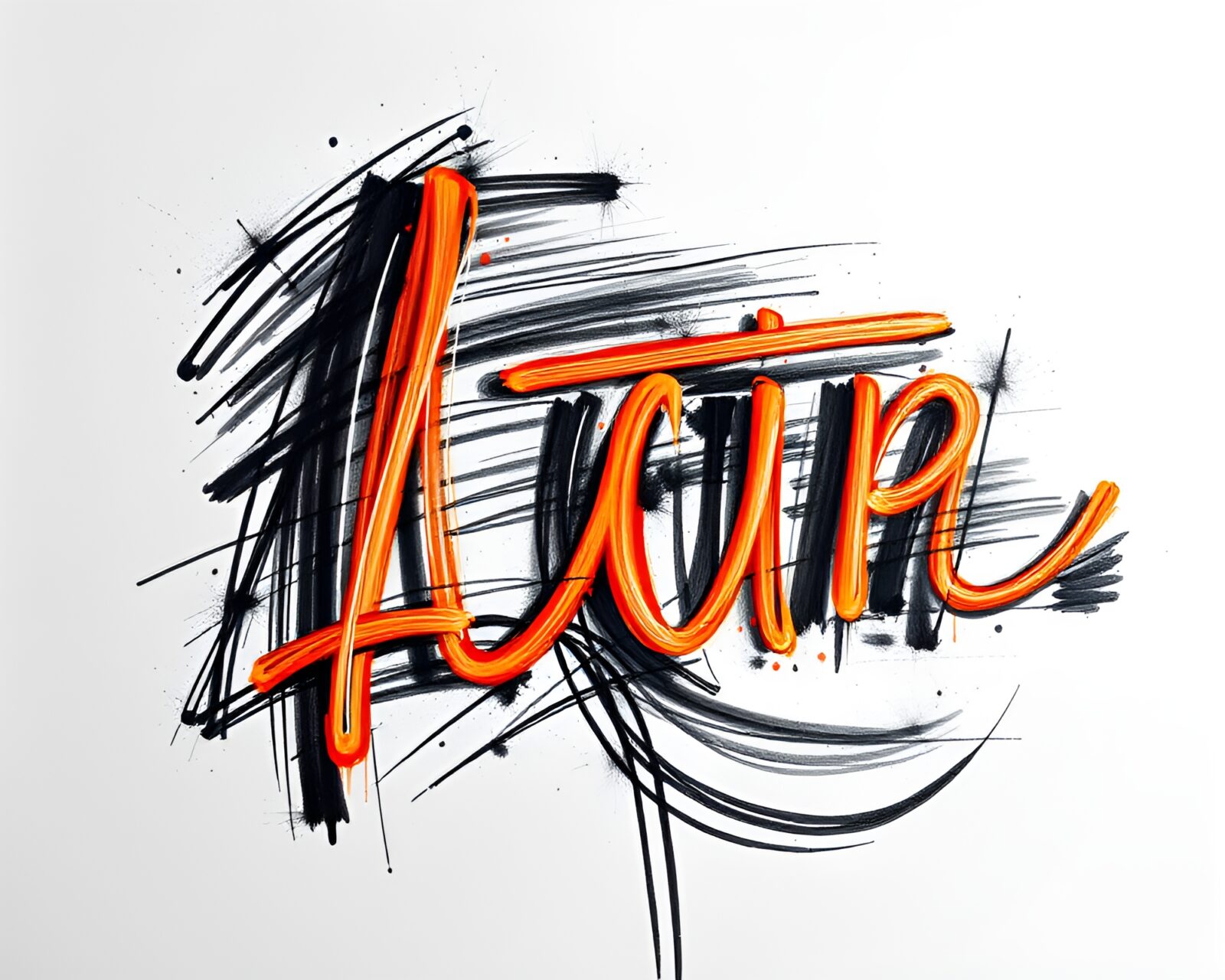 Dynamic painting with handwritten letter over digital scan lines