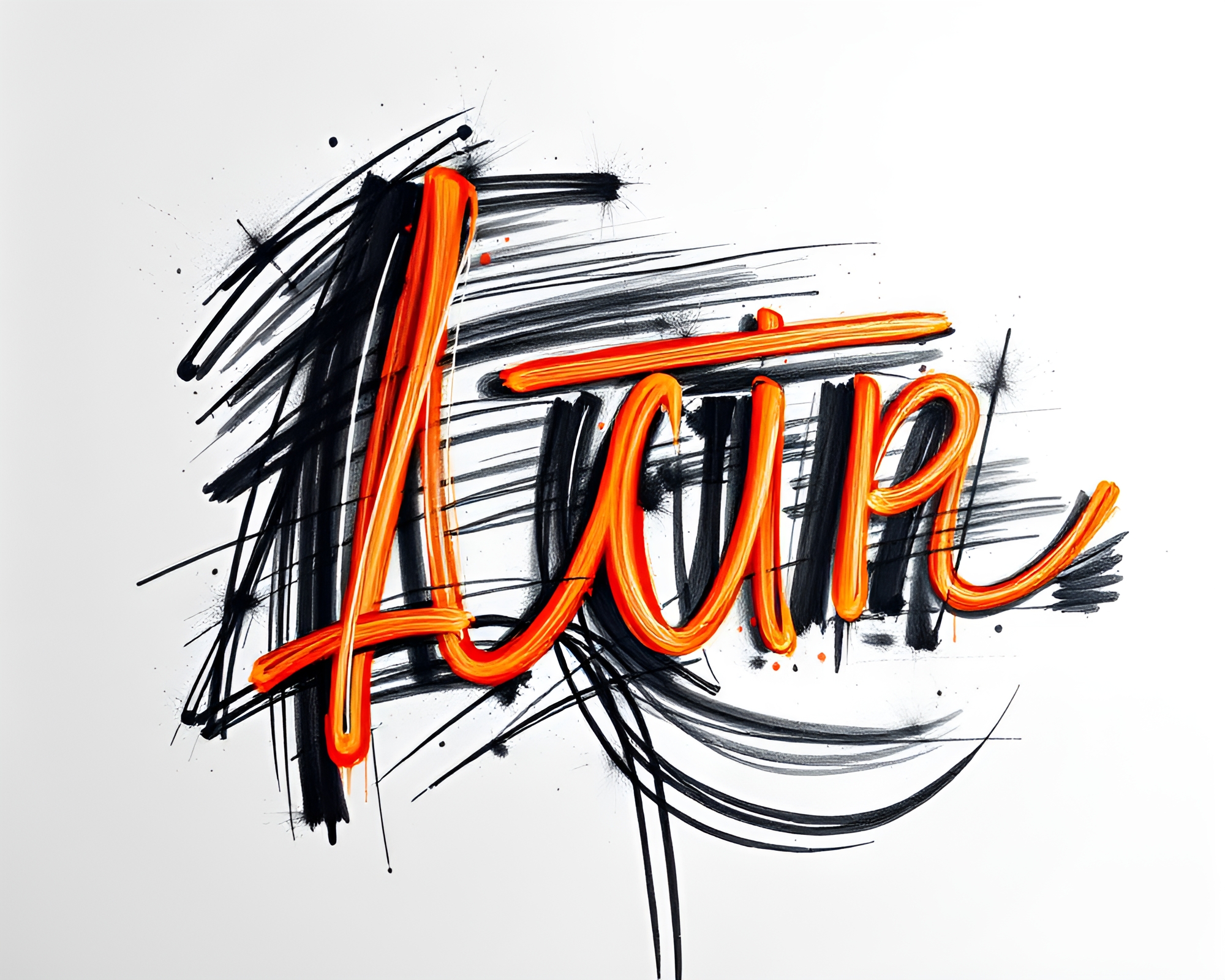 Vibrant Action: Handwritten Letter on Scan Lines – free AI stock image
