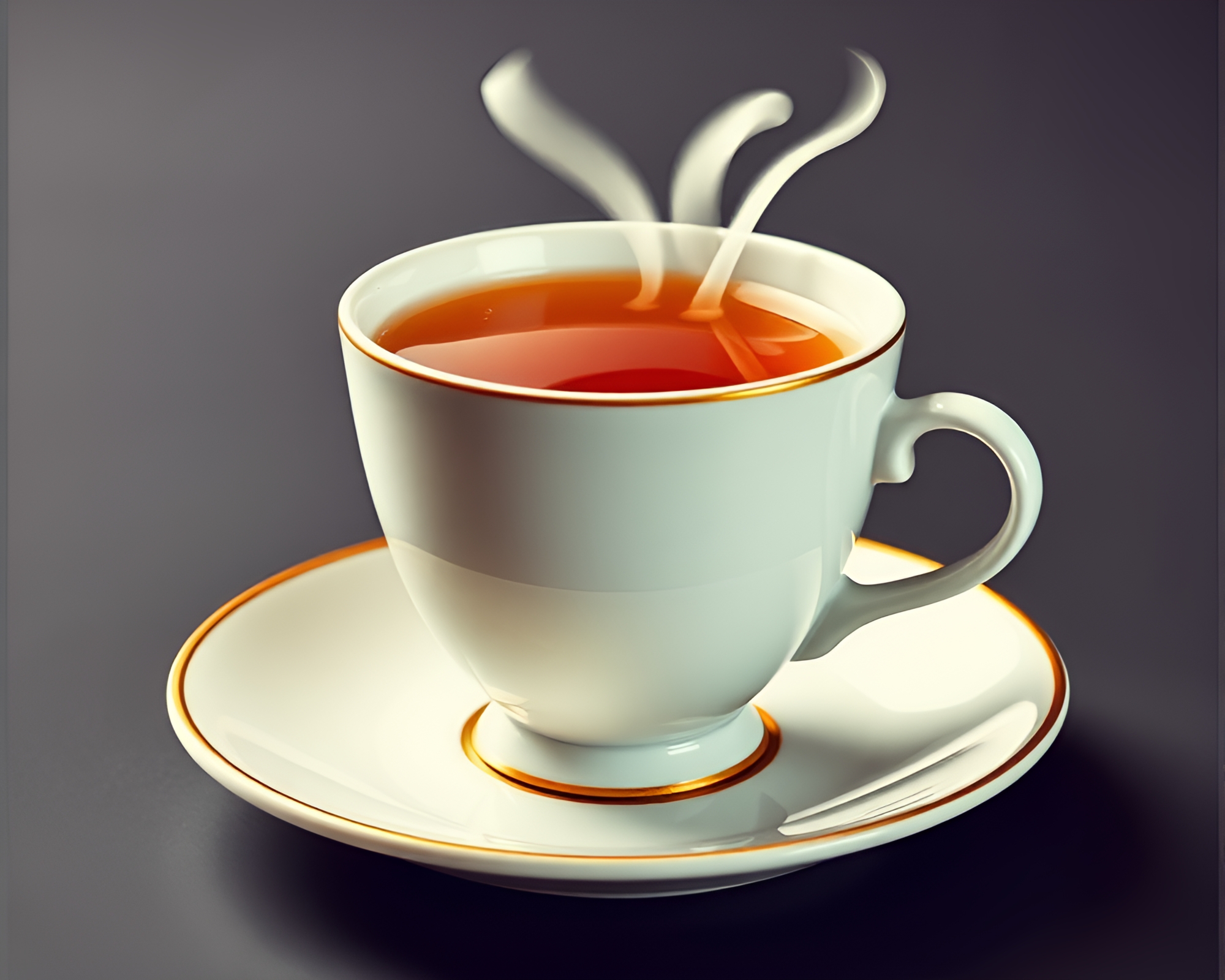 Floating Tea Cup in Retro Futurism Style – free AI stock image