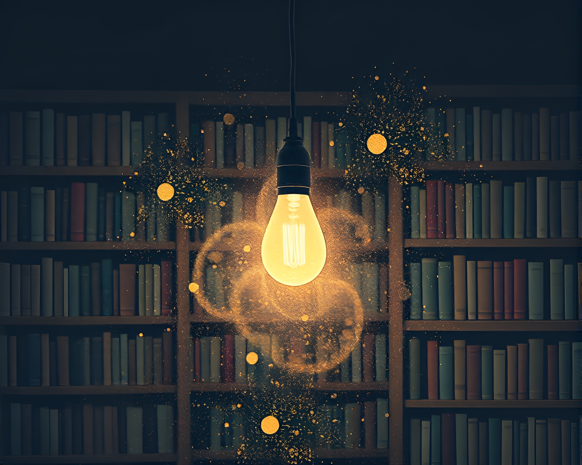 Rocket Botanical Library in Dust Particles – free AI stock image