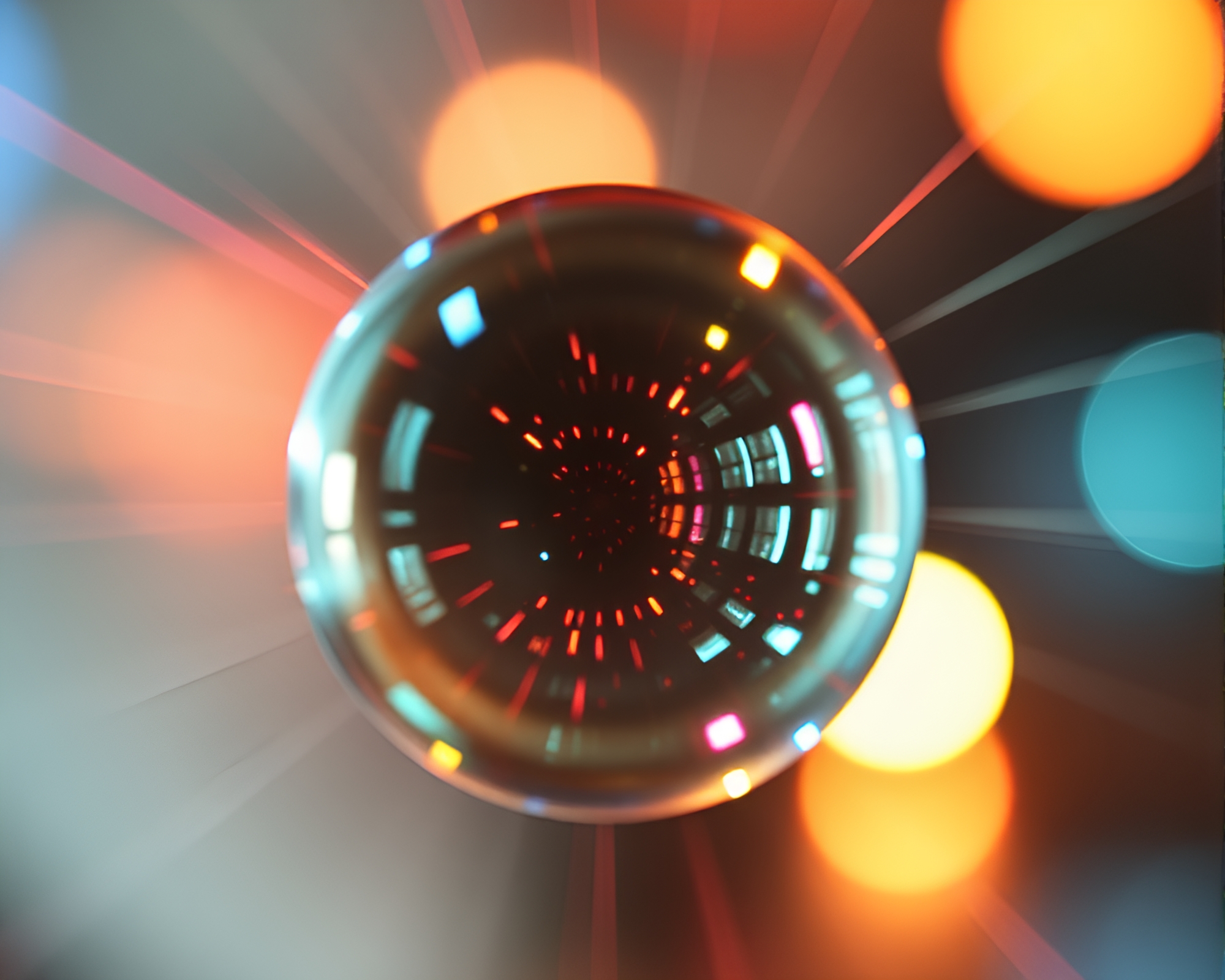 Enchanting Glass Orb Mystically Illuminated in VHS Style – free AI stock image