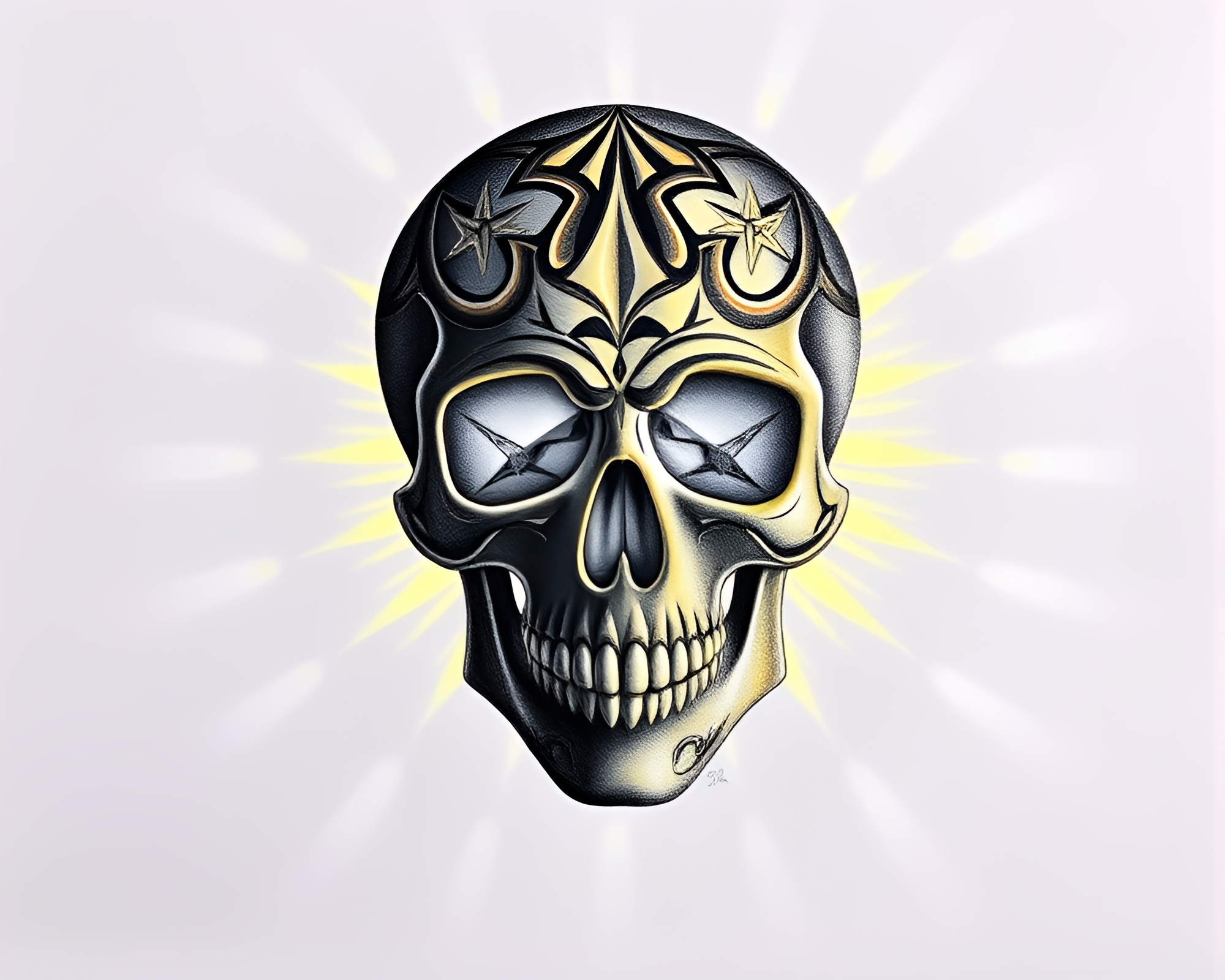 Mysterious Crystal Skull Casting Tantalizing Stencil Shadows – free AI stock image