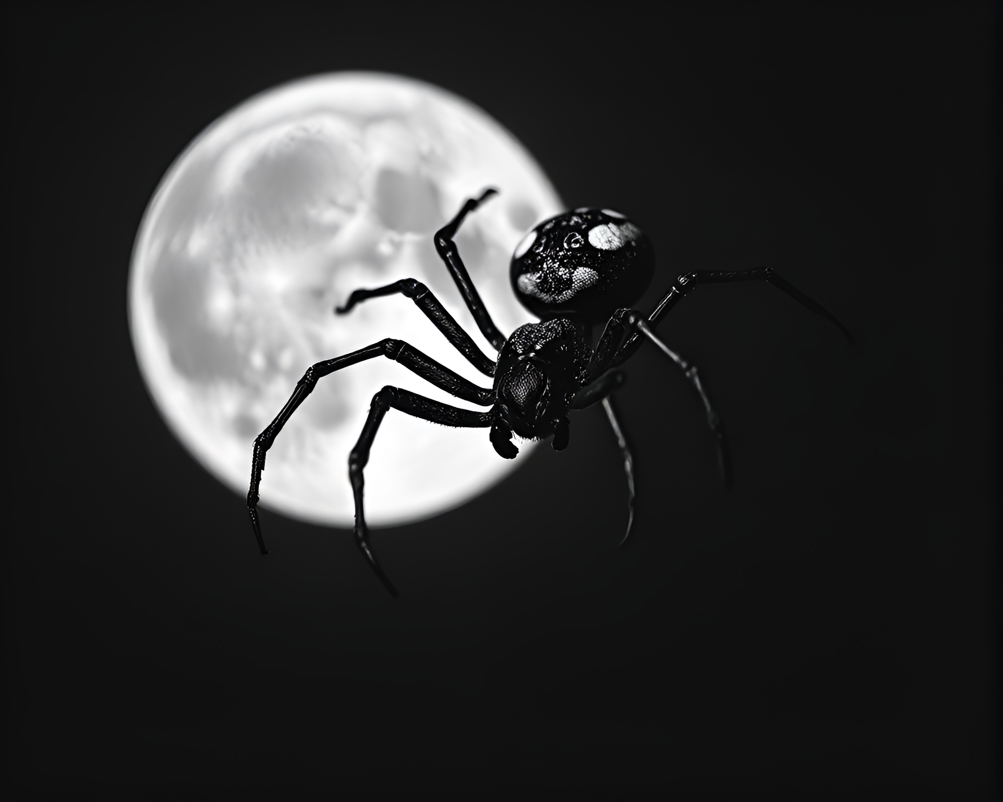 Mechanical Spider in Lunar Gray Grayscale – free AI stock image