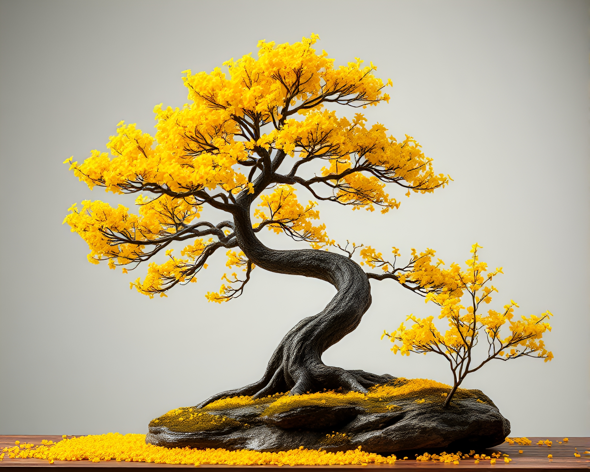 Bonsai Tree Particle Simulation Depth Layering Art – free AI stock image