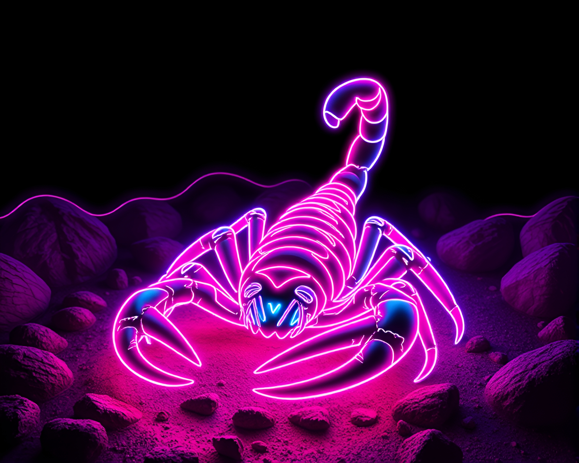 Mystical Scorpion Under Neon Lights – free AI stock image