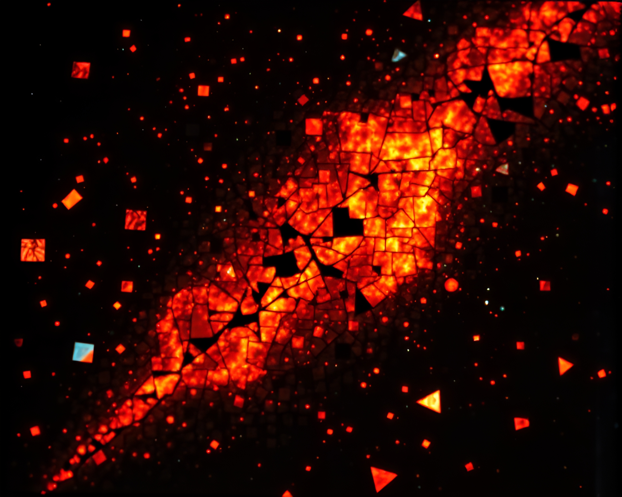 Shattered Centaur Mosaic in Glitchy Telephoto Contrast – free AI stock image