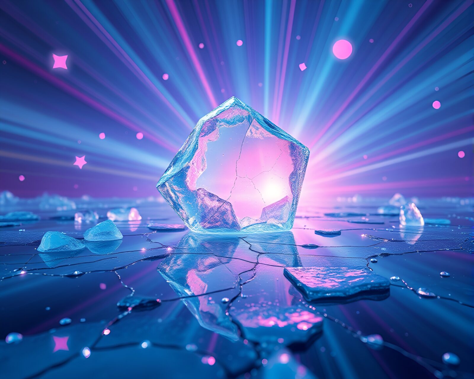 Vaporwave style image with swirling colors and nanobots
