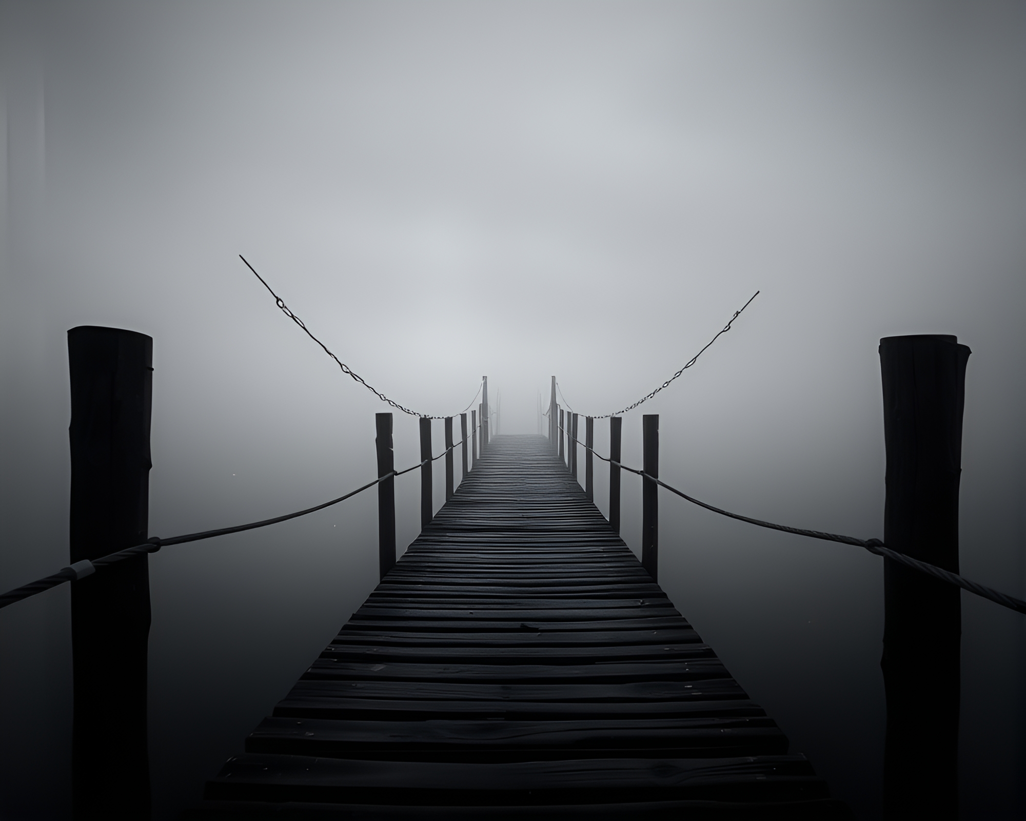 Mystical Bridge Amid Floating Particles Concept Art – free AI stock image