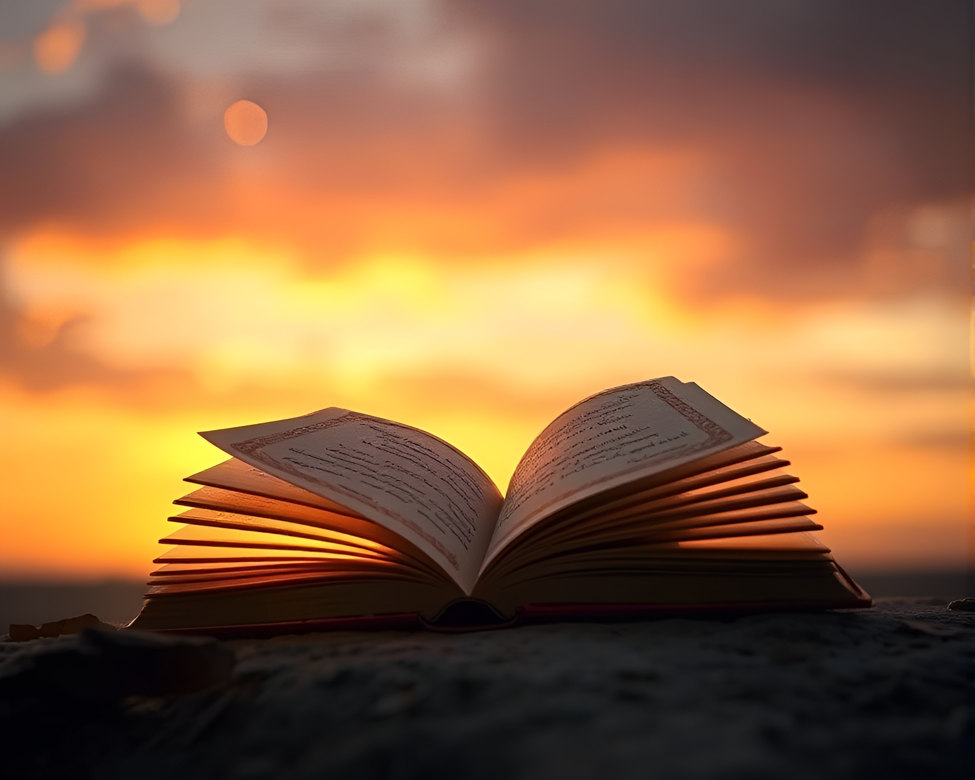Enchanted Book Illuminated in Golden Foil Highlights – free AI stock image