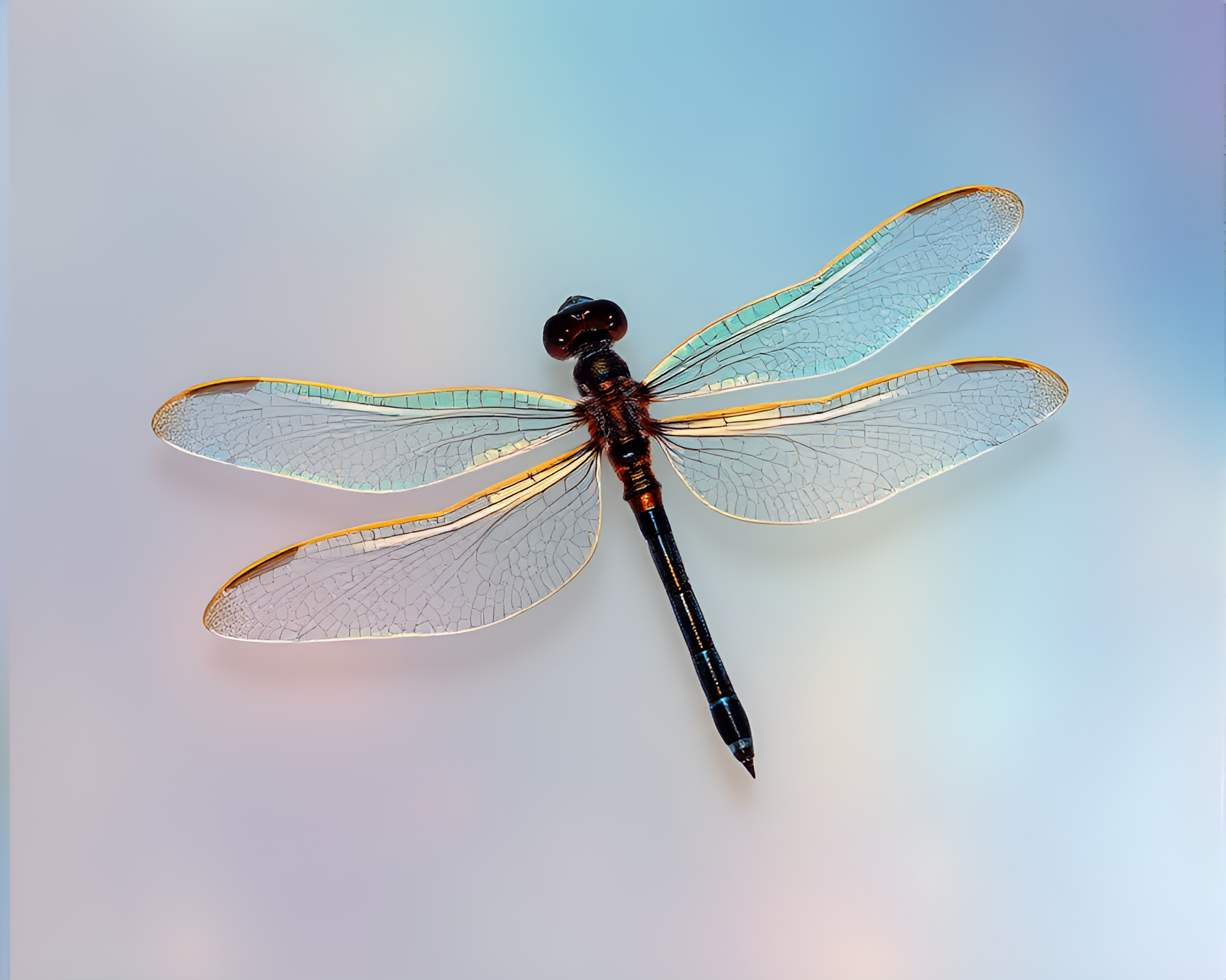 Dragonfly Soap Film Iridescence Halftone Fantasy – free AI stock image