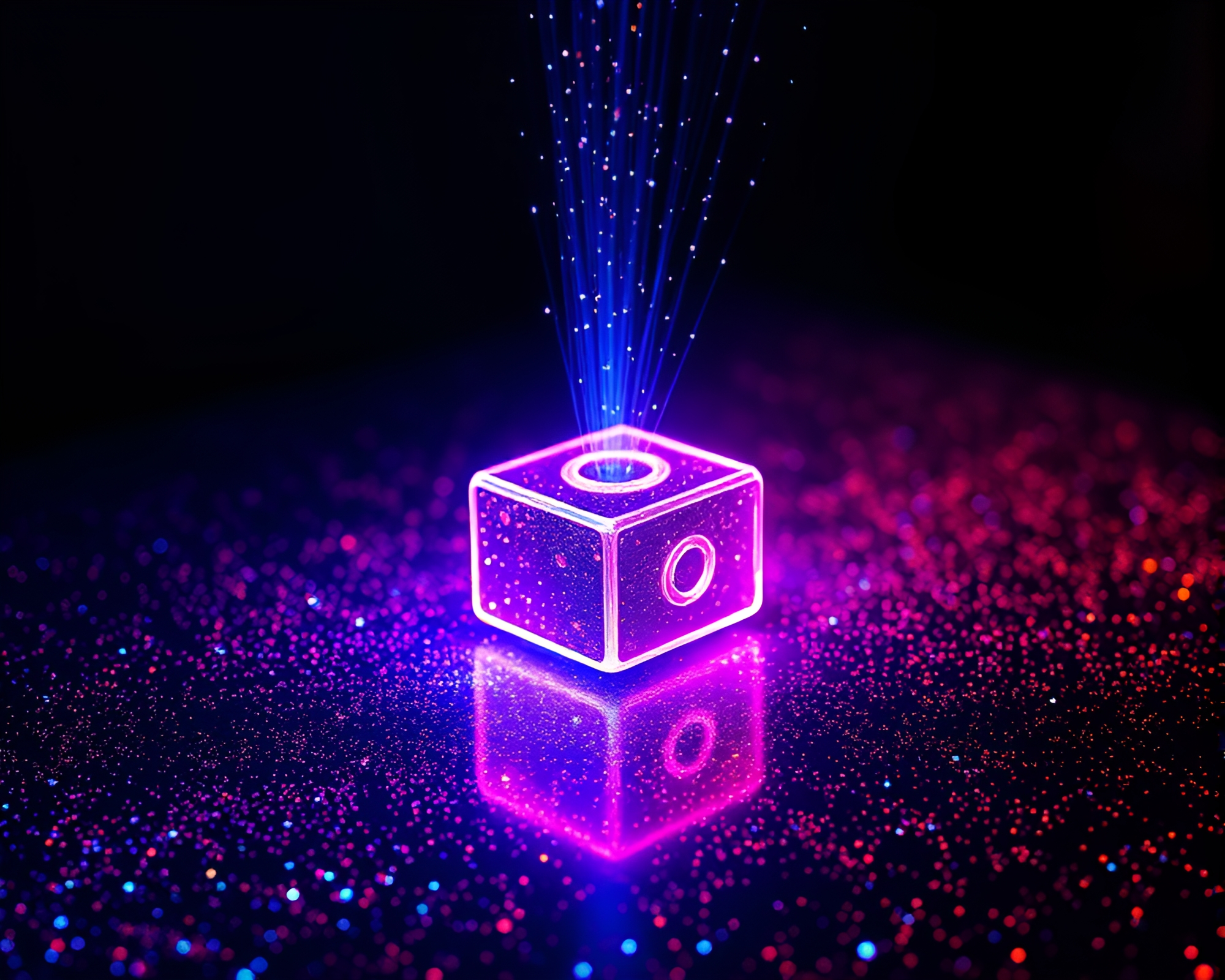 Bioluminescent Quantum Teleportation Device in Fluid Simulation – free AI stock image
