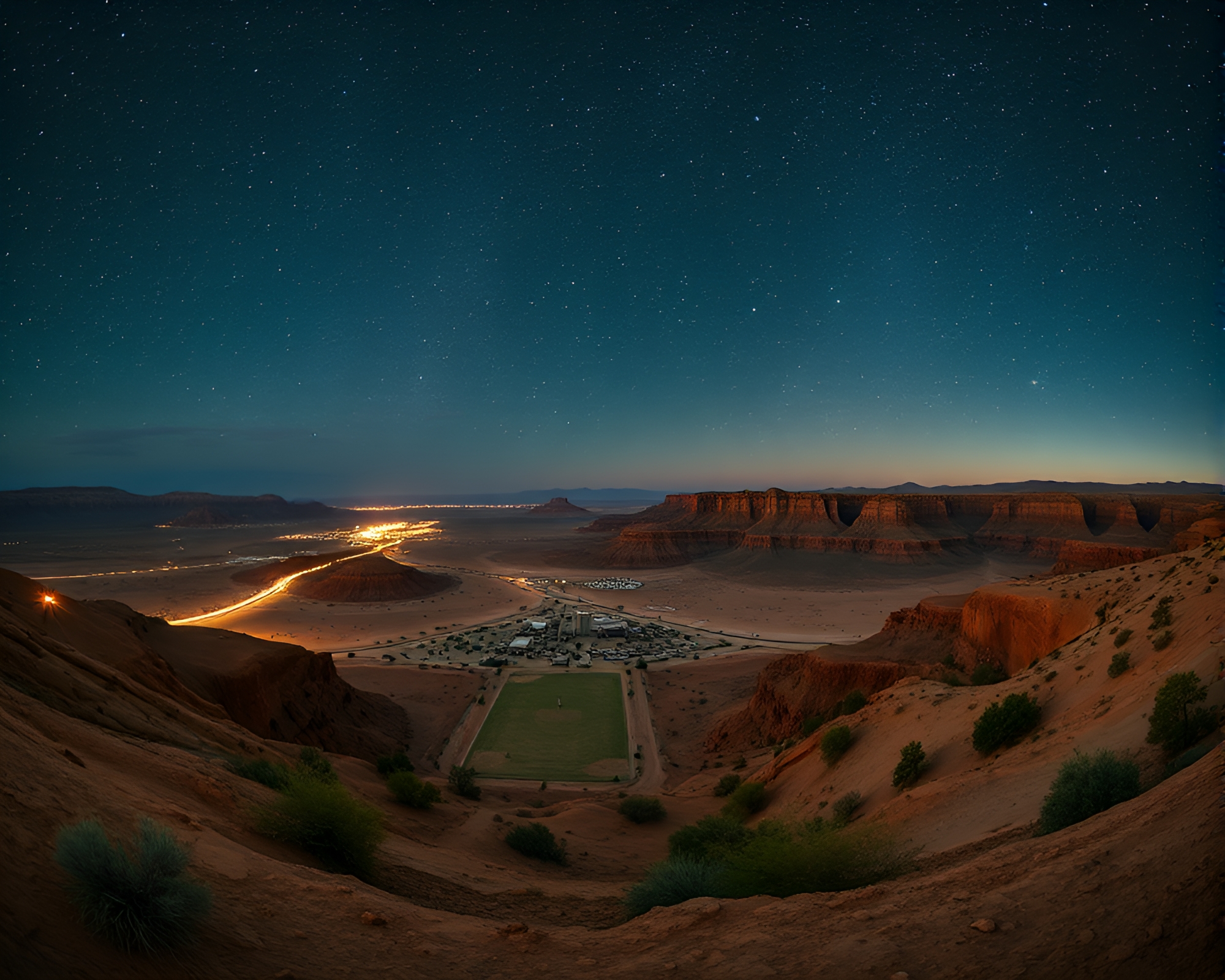 Desert Mirage Collage of Firefly Luminescence – free AI stock image