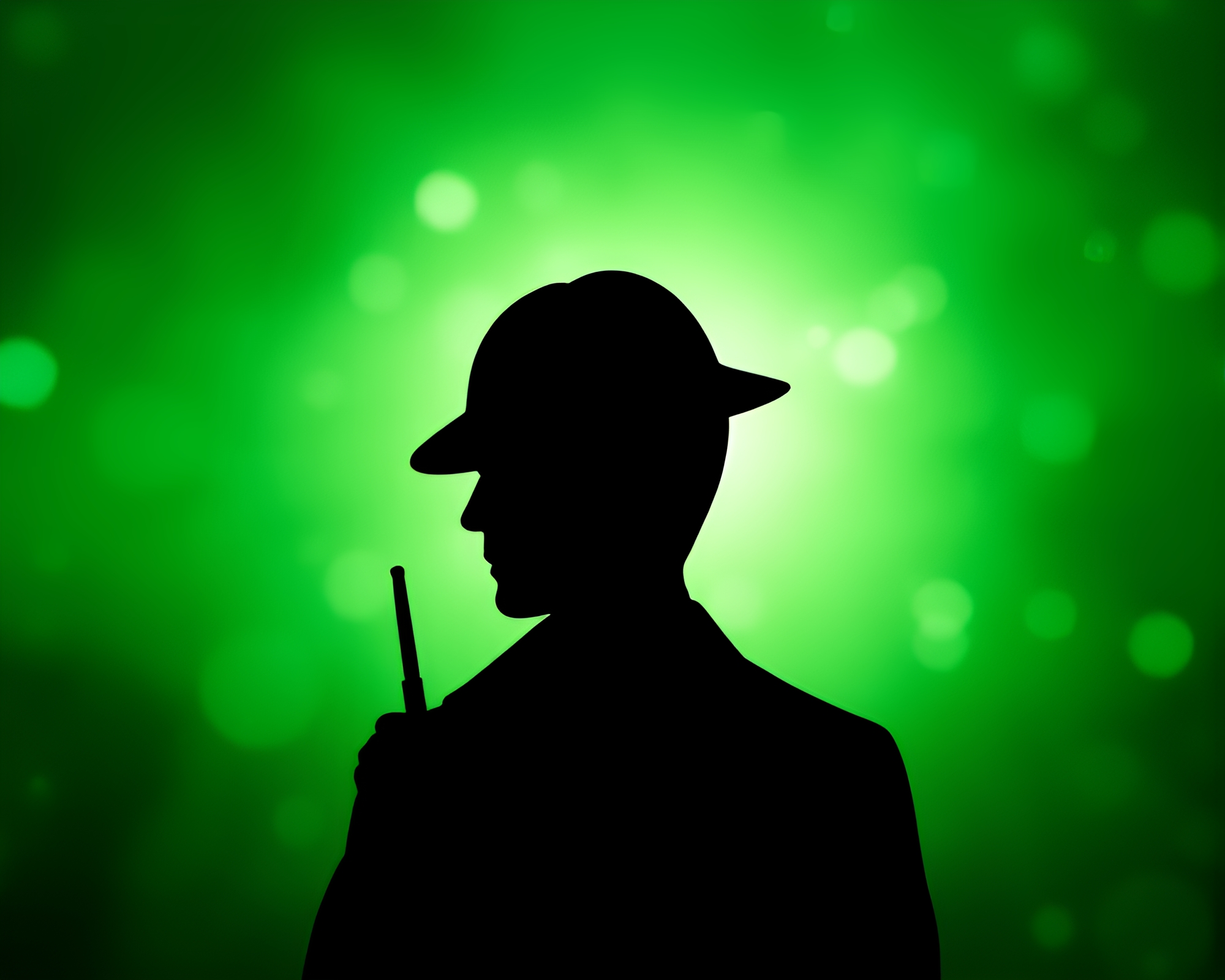 Sherlock Holmes in Emerald Green Shadows Digital Art – free AI stock image