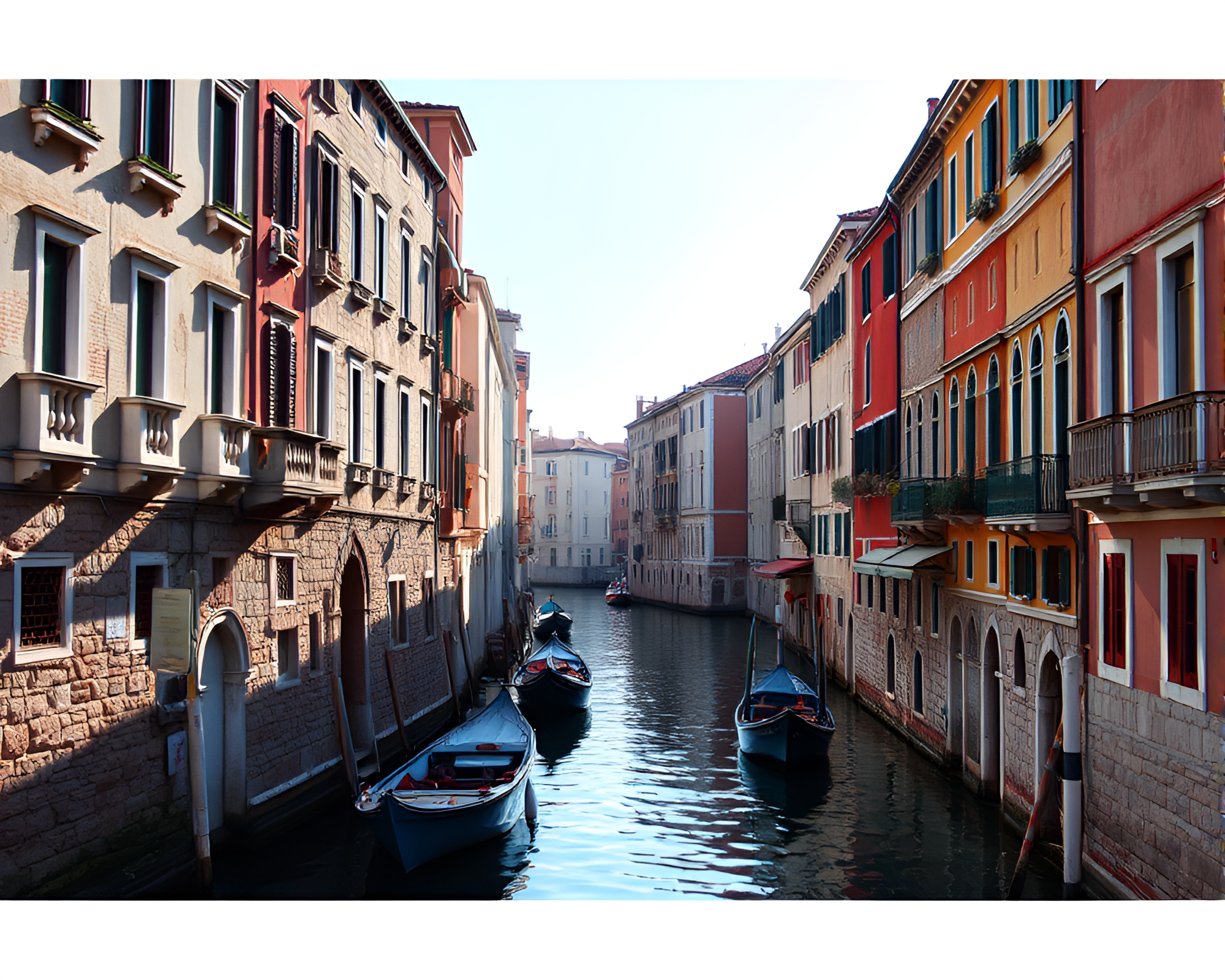 Venetian Canal Shadows with Chromatic Aberration Fantasy – free AI stock image