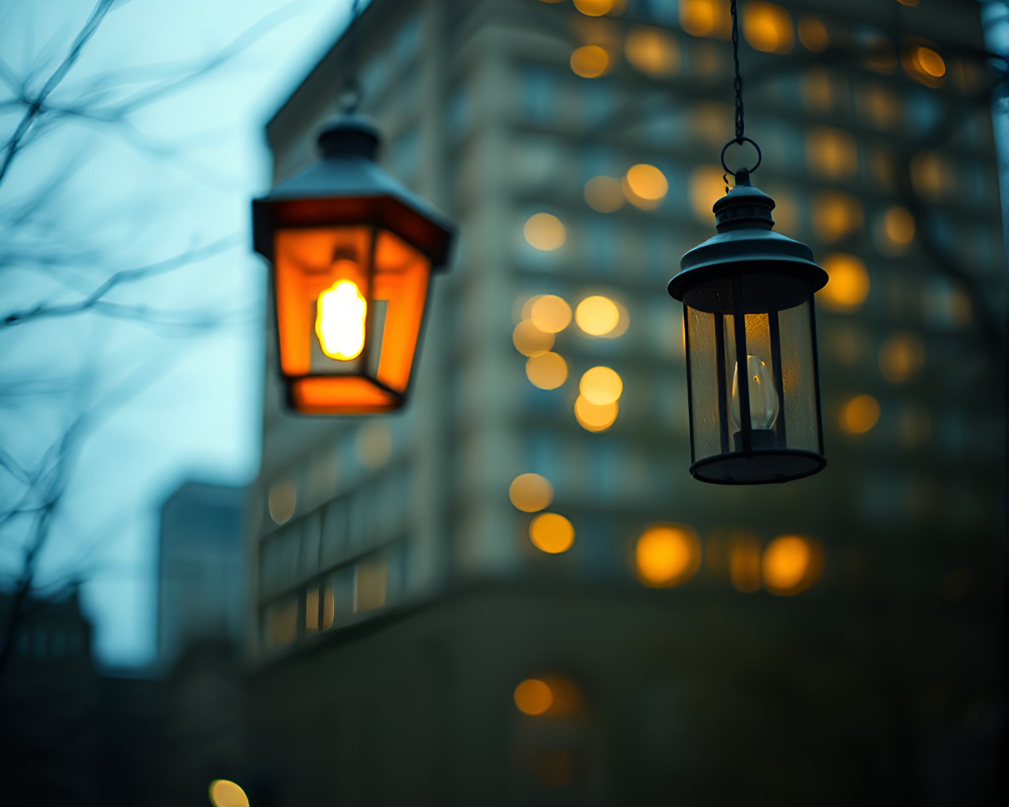 Surreal Brutalist Encaustic Architecture Illuminated by Lantern Light – free AI stock image