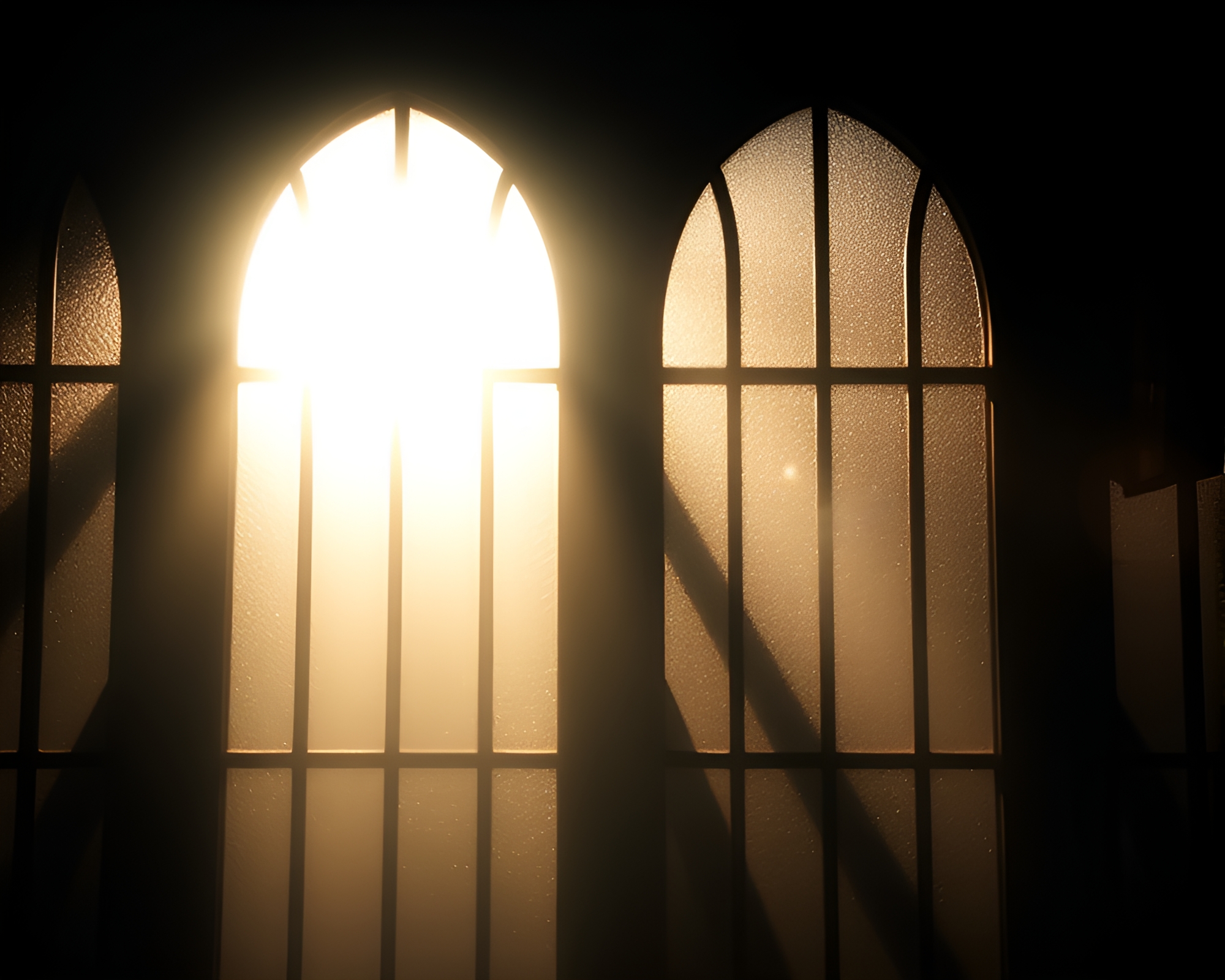 Halftone Grid Stained Glass Silhouette – free AI stock image