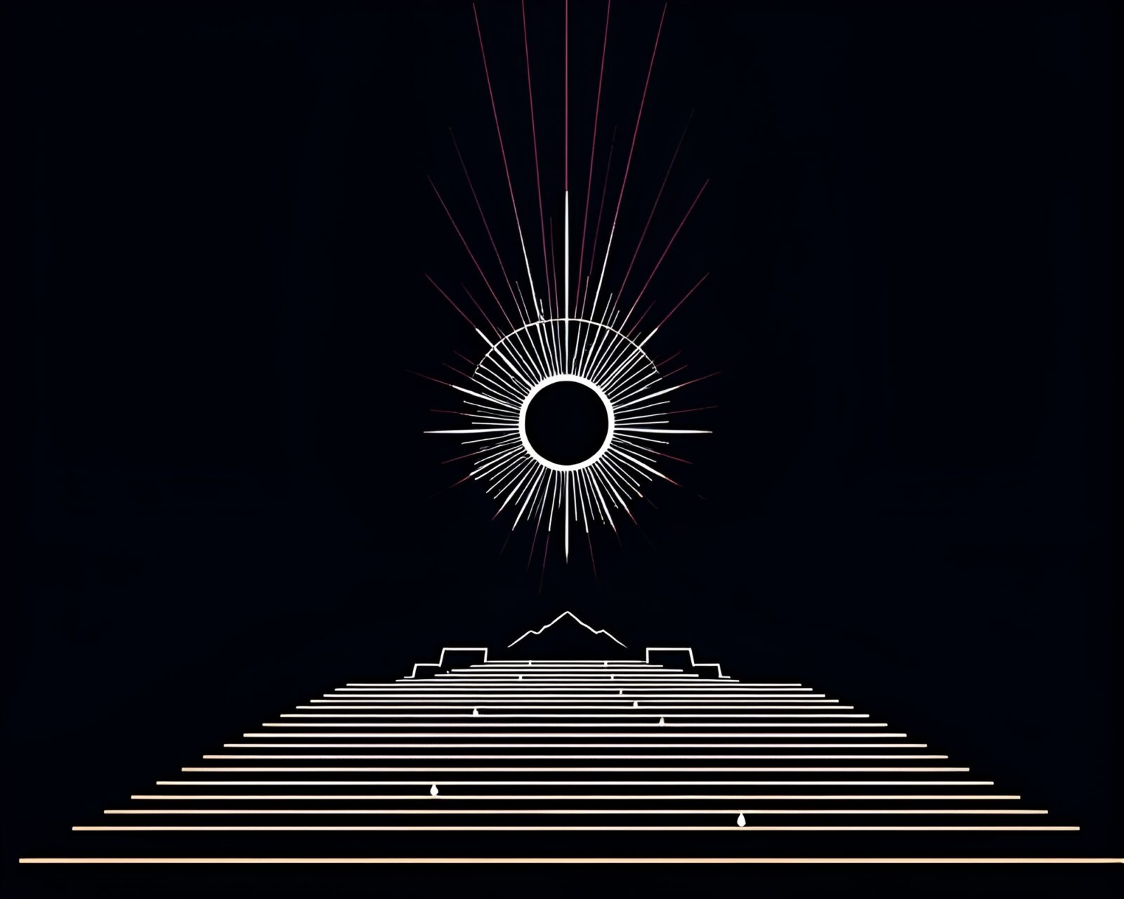 Minimalist ASCII art of ethereal magic circle with radiant light