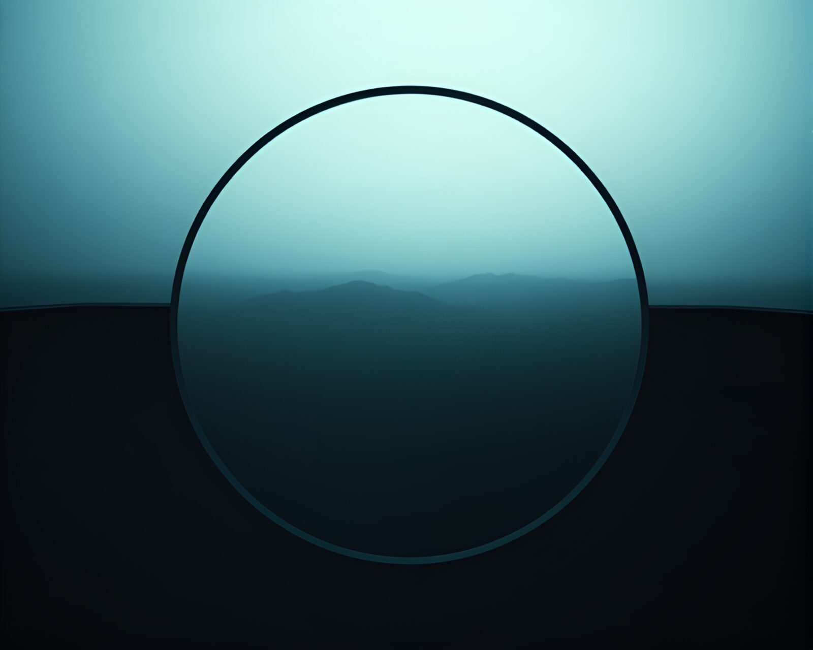 Dark earth-toned circular room with surreal mind palace