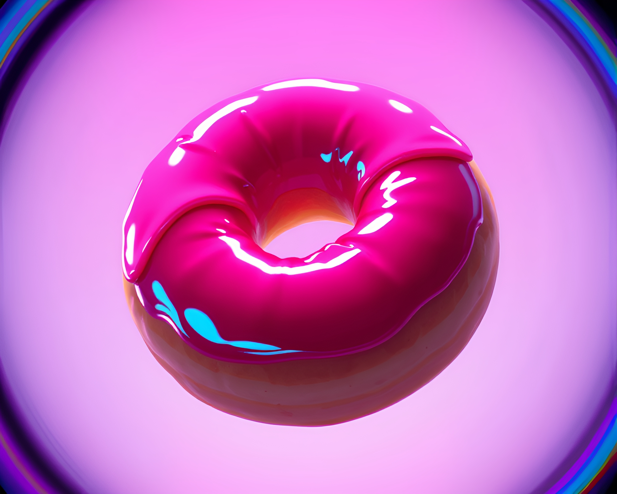Lens Distortion: Retro Pixel Art Jelly-filled Doughnut – free AI stock image