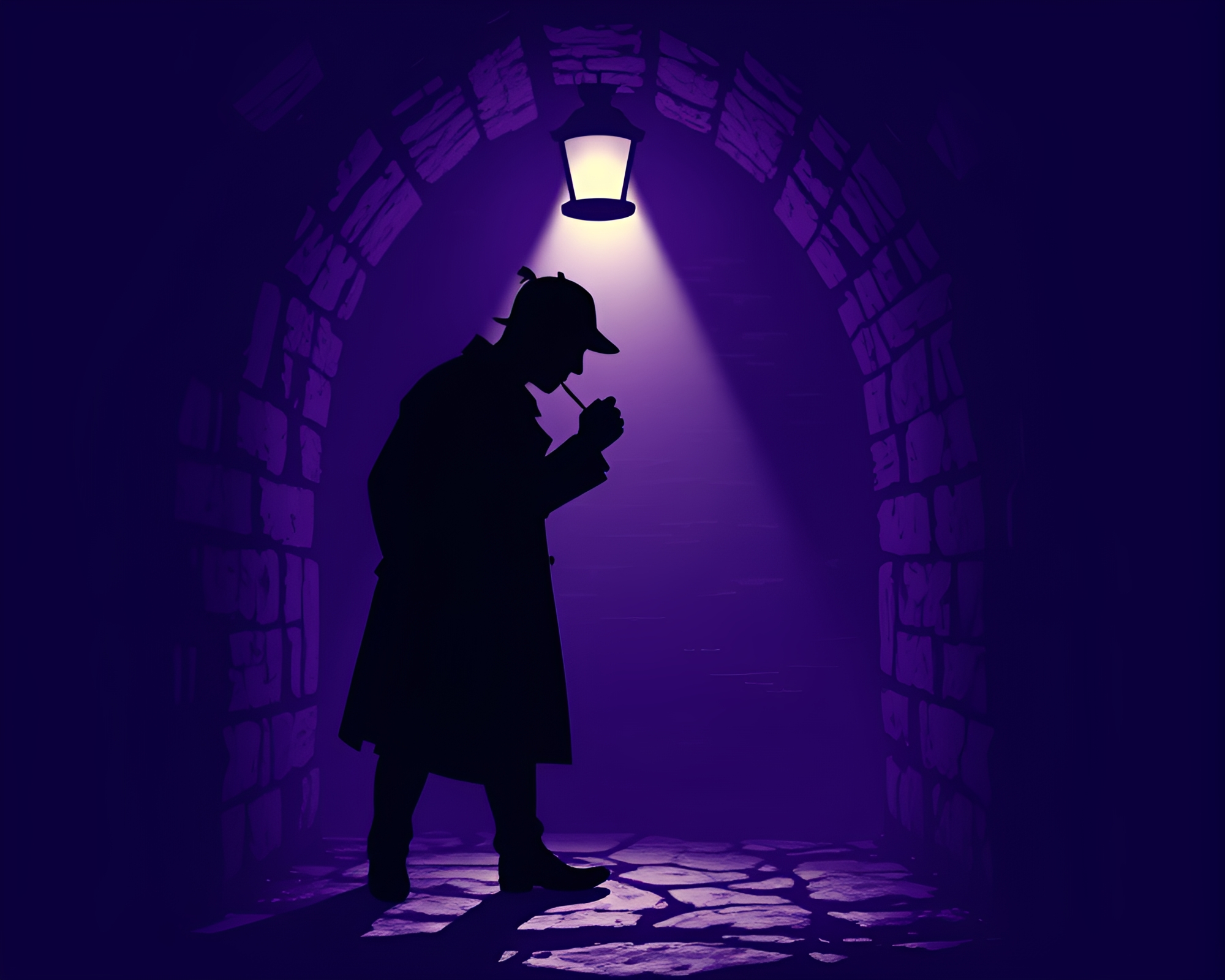 Eerie Sherlock Holmes Hatching Composition – free AI stock image